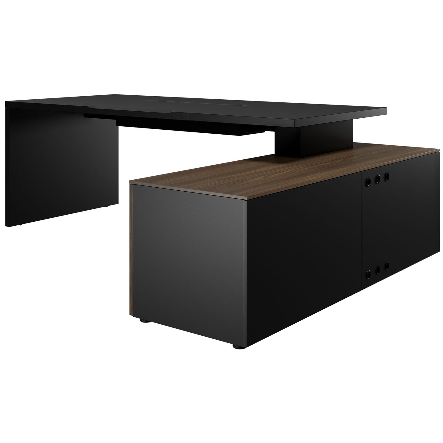 Bralco SILE Scrivania con bacheca | 2300 x 1700 mm, nero