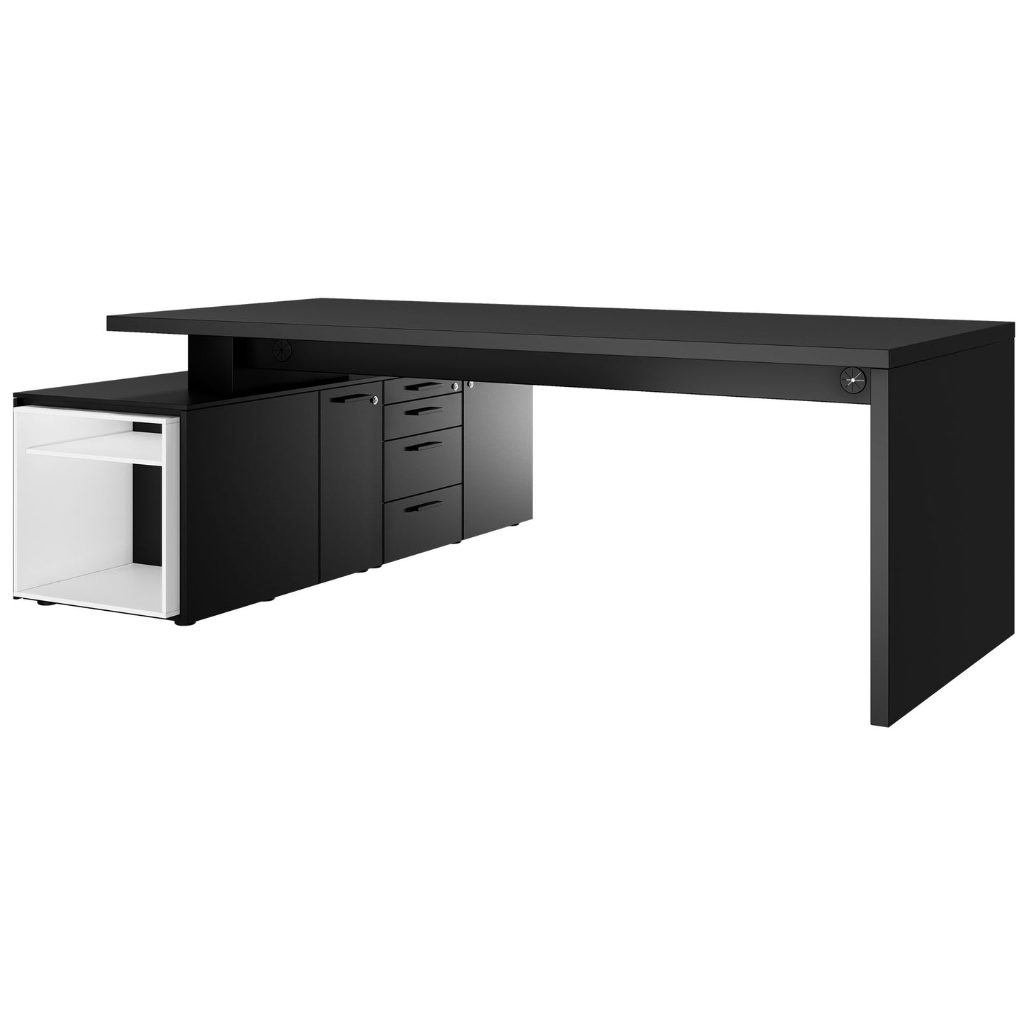 Bralco SILE Scrivania con bacheca | 2300 x 1700 mm, nero