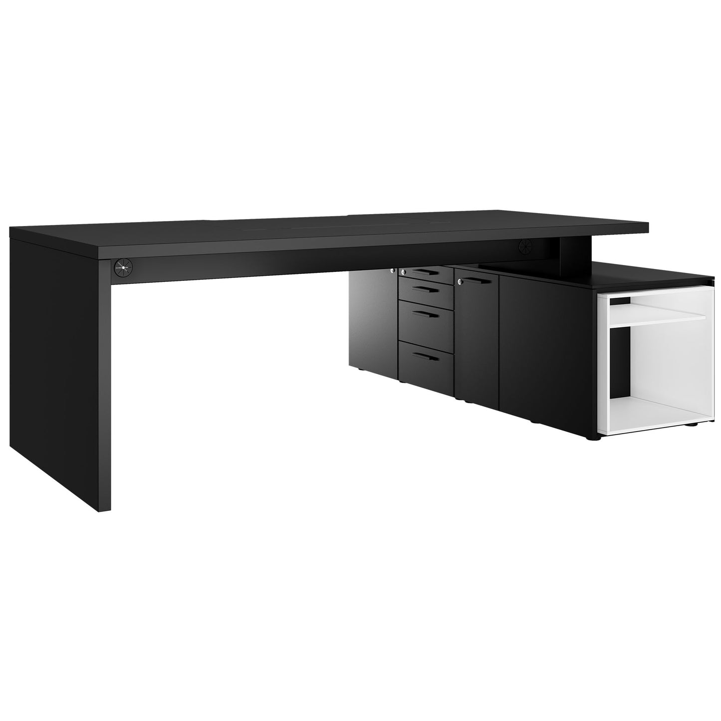 Bralco SILE Scrivania con bacheca | 2300 x 1700 mm, nero