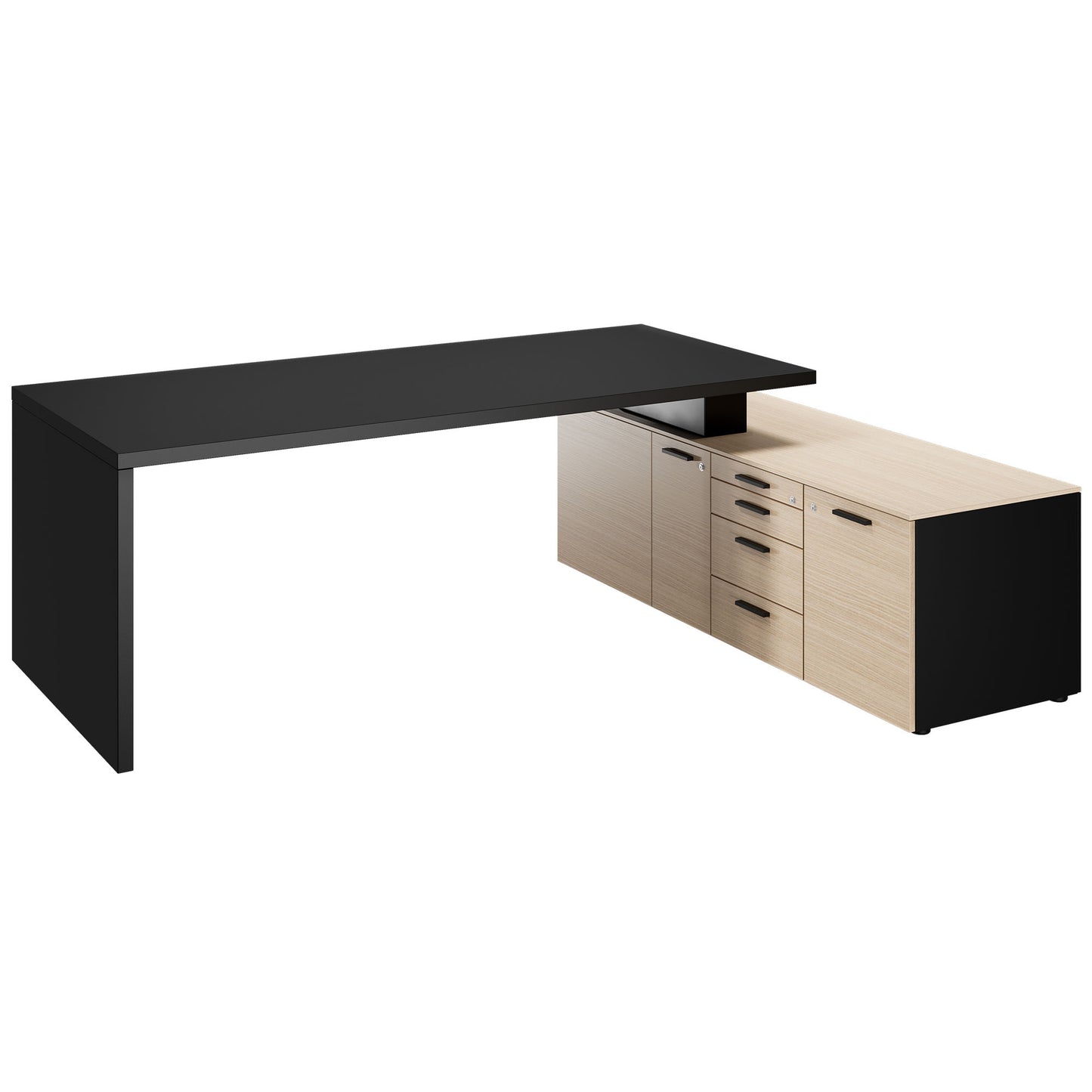 Bralco SILE Scrivania con bacheca | 2300 x 1700 mm, nero