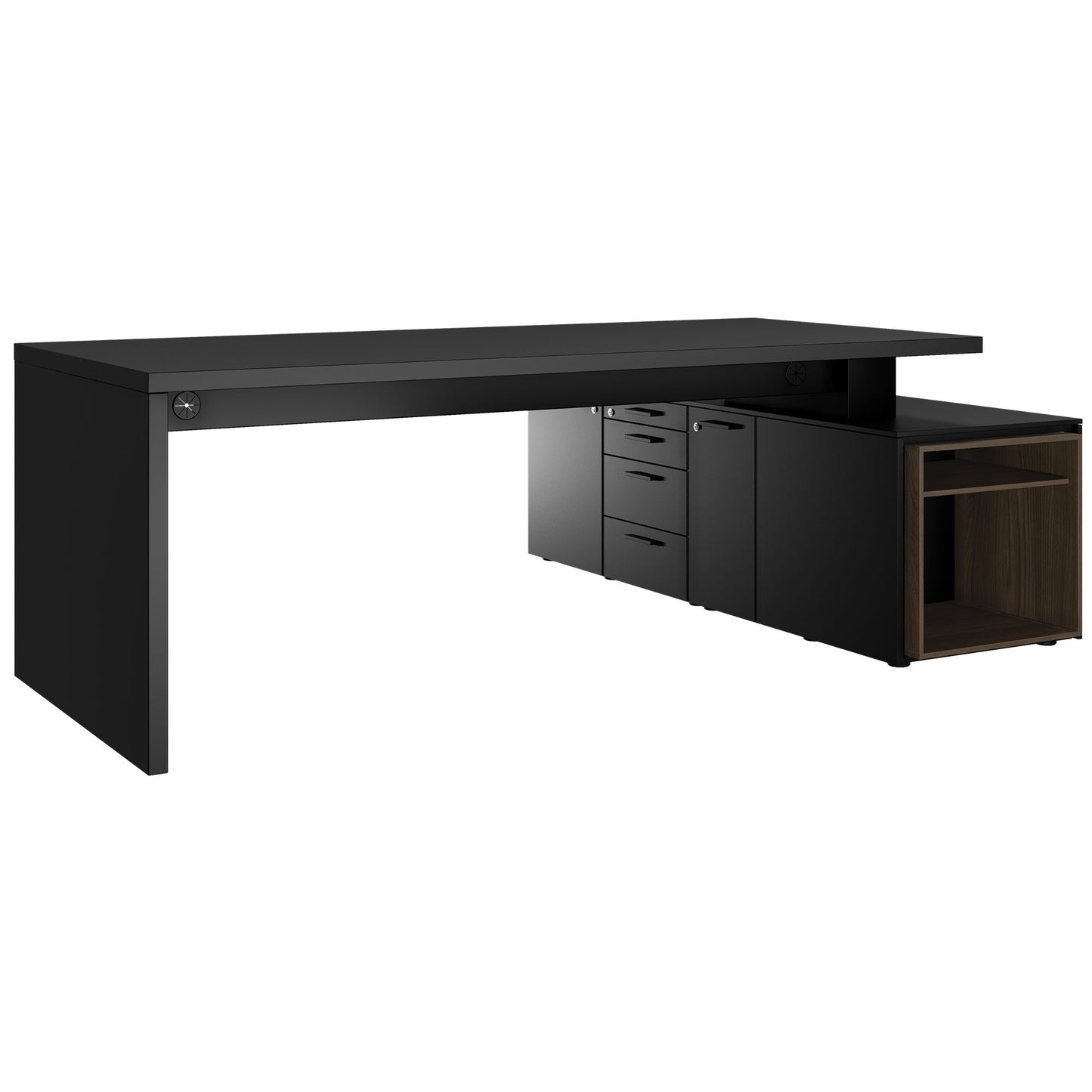 Bralco SILE Scrivania con bacheca | 2300 x 1700 mm, nero