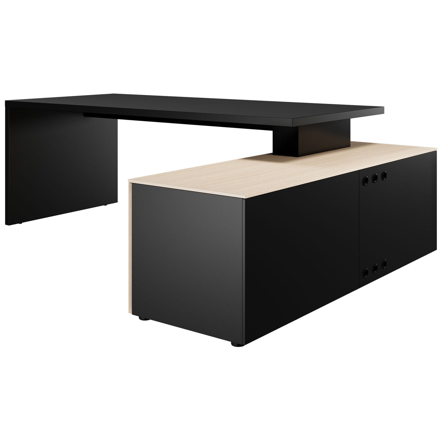 Bralco SILE Scrivania con bacheca | 2300 x 1700 mm, nero