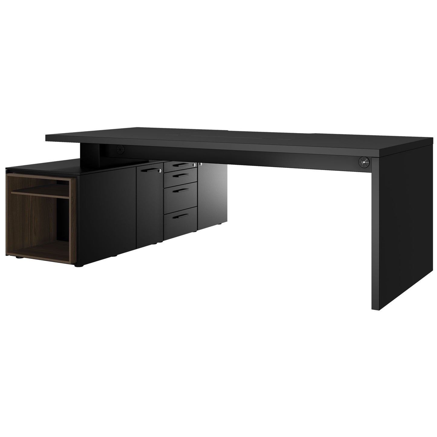Bralco SILE Scrivania con bacheca | 2300 x 1700 mm, nero