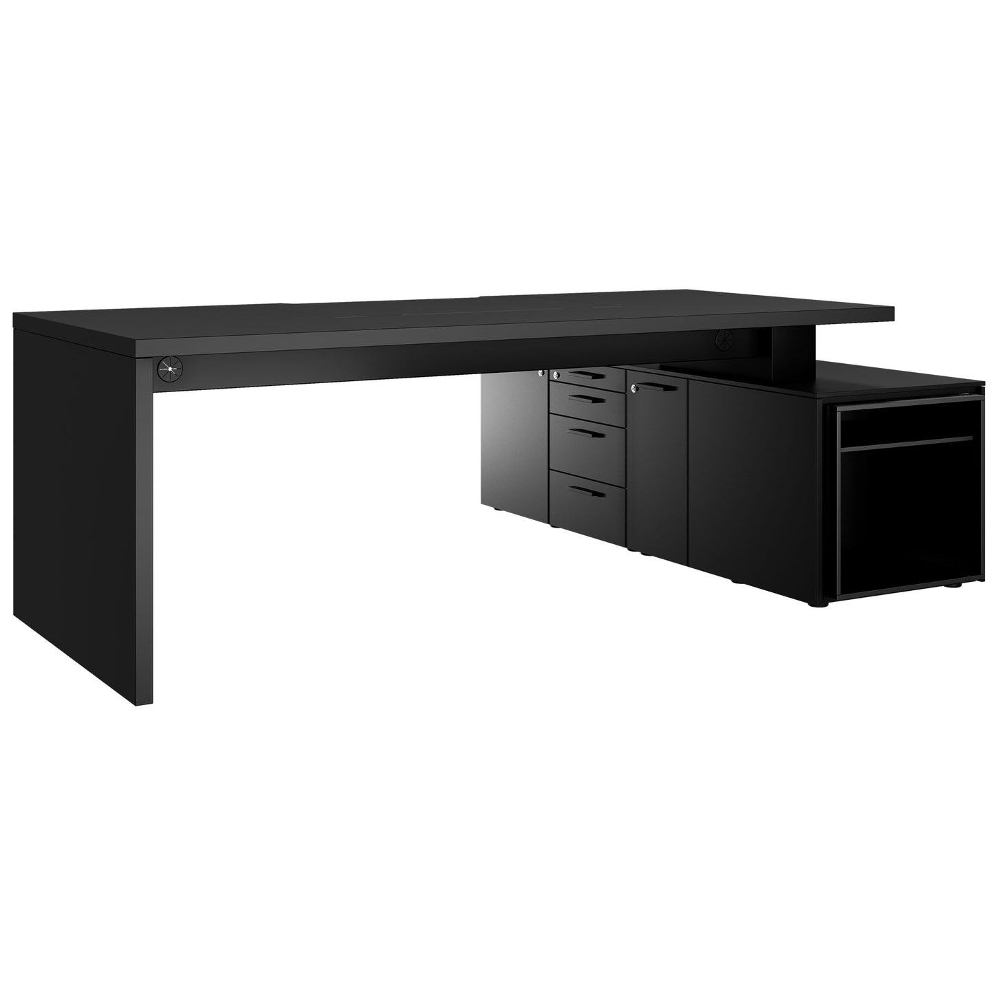 Bralco SILE Scrivania con bacheca | 2300 x 1700 mm, nero