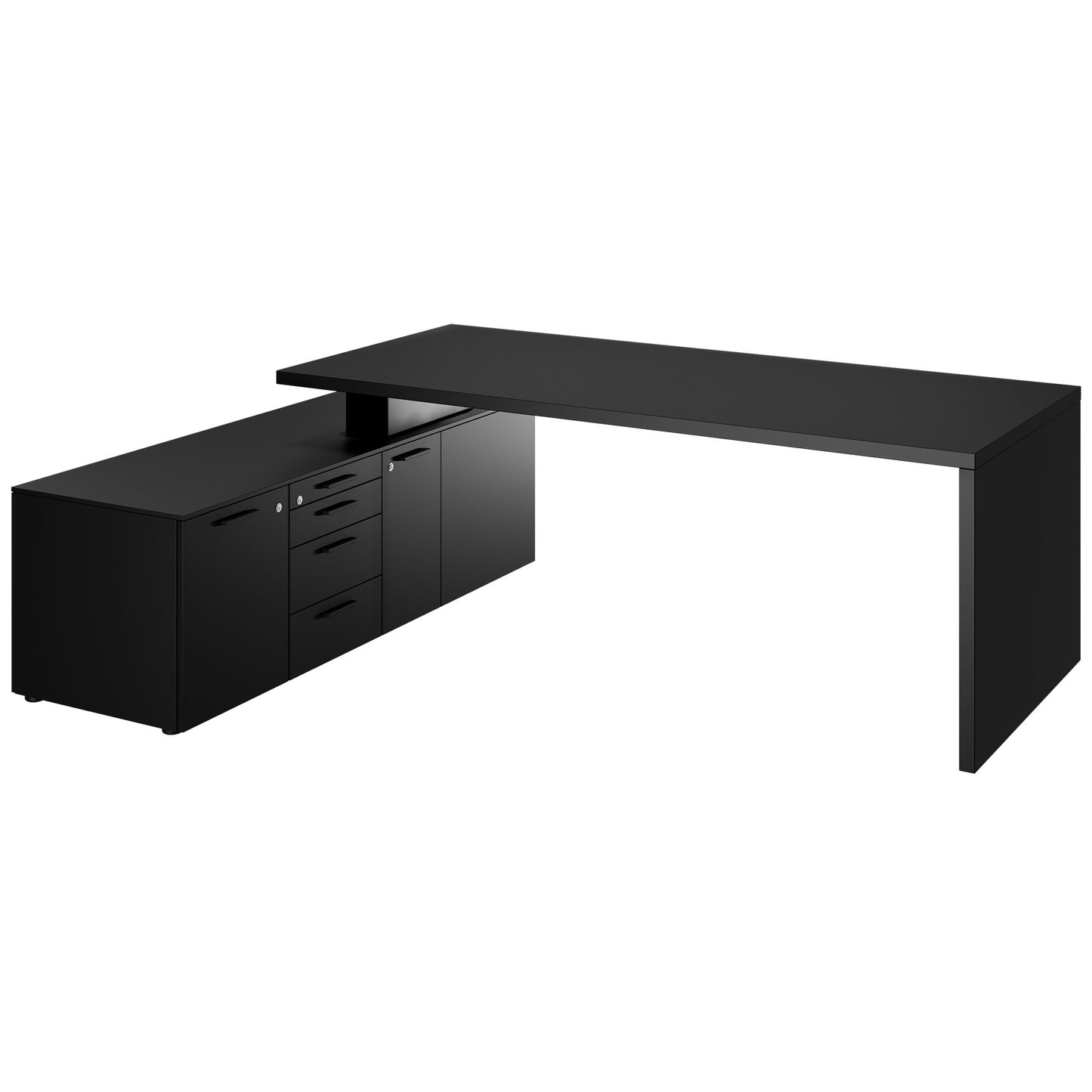 Bralco SILE Scrivania con bacheca | 2300 x 1700 mm, nero