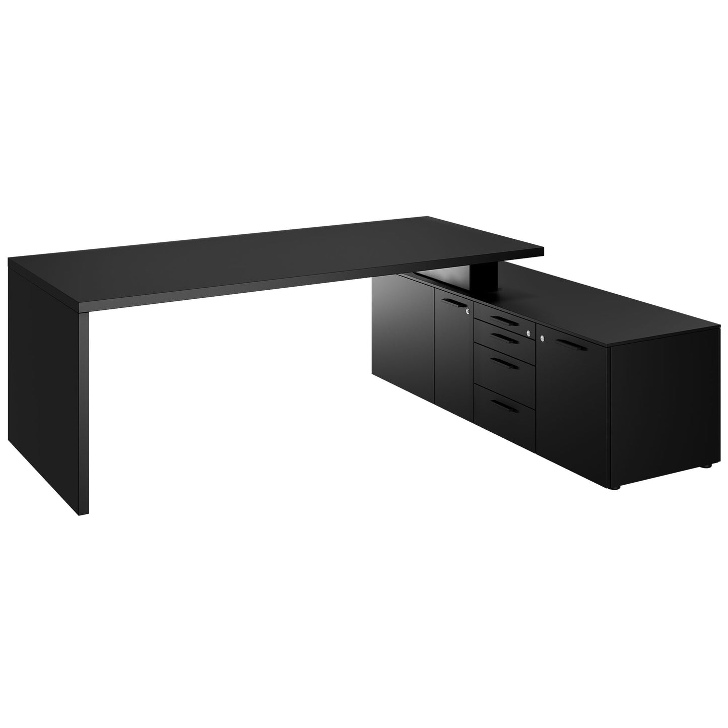 Bralco SILE Scrivania con bacheca | 2300 x 1700 mm, nero