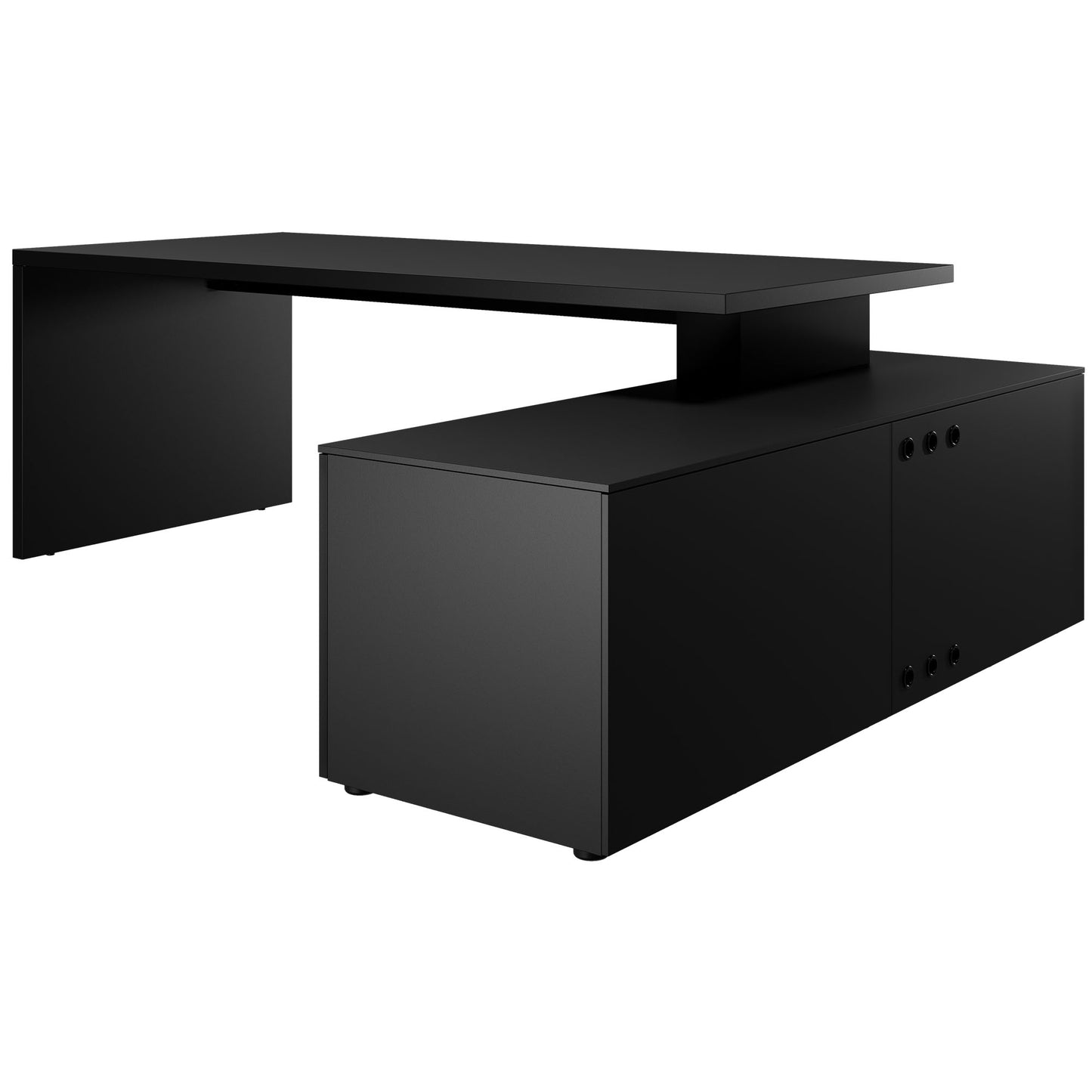 Bralco SILE Scrivania con bacheca | 2300 x 1700 mm, nero