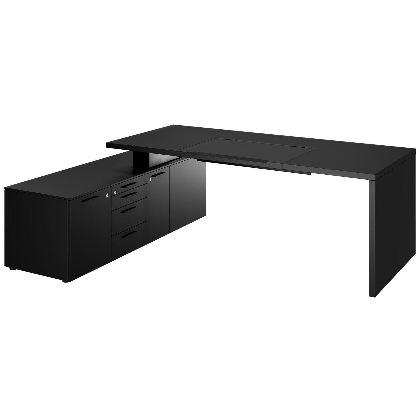 Bralco SILE Scrivania con bacheca | 2300 x 1700 mm, nero