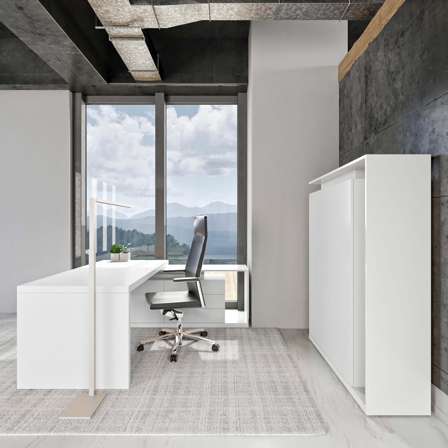 AVION Ensemble de bureaux en chef - y compris le service d'assemblage | Blanc