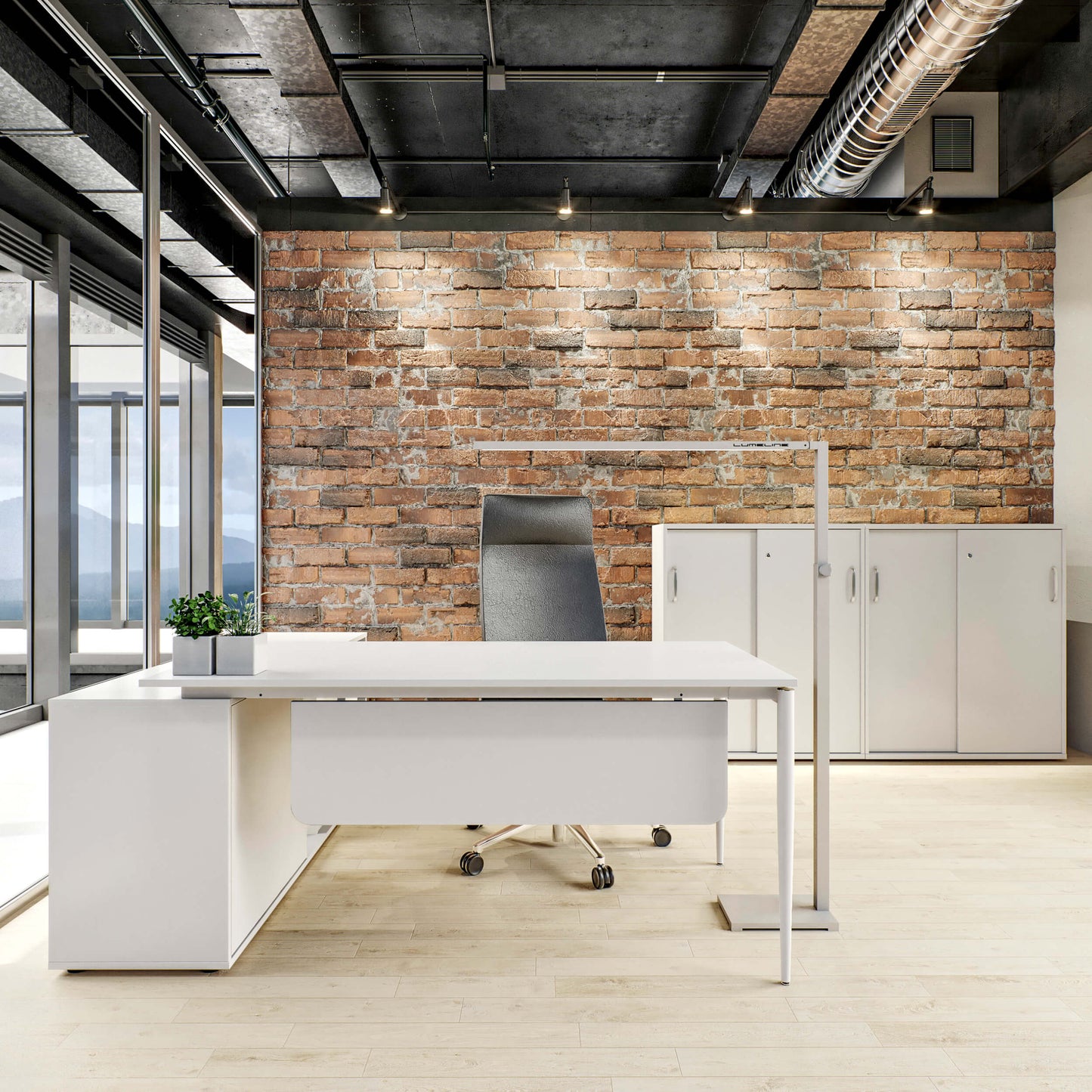 VARIAN Ensemble de bureaux en chef - y compris le service d'assemblage | Blanc