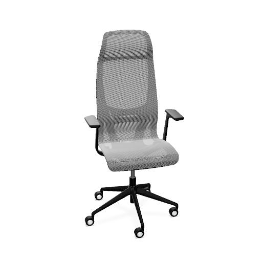 D-CHAIR Bürodrehstuhl | Synchronmechanik, 5-Stern-Fußkreuz, mit Kopfstütze