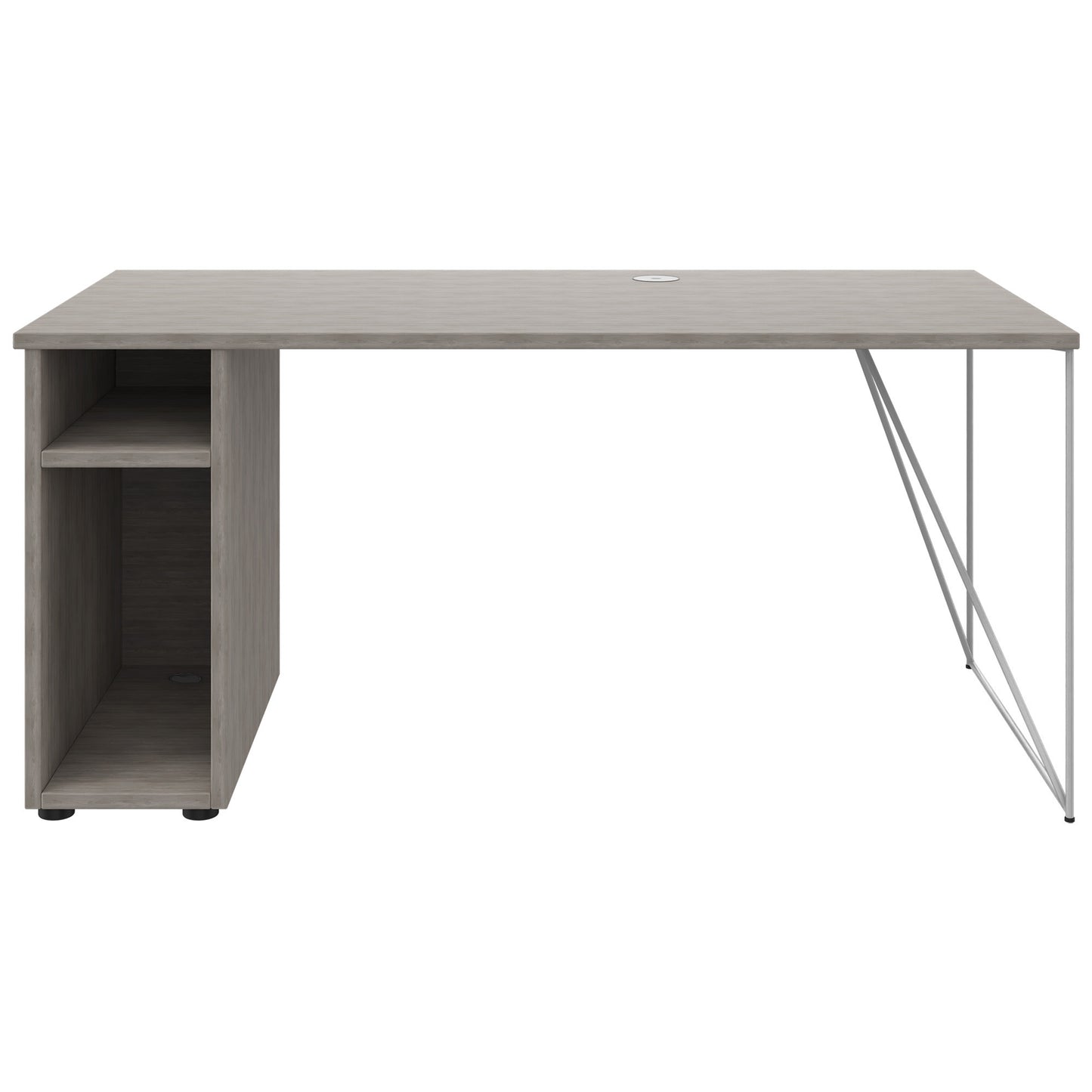 AIR Scrivania | 1600 - 1800 mm, compartimento per computer, grigio di quercia nord