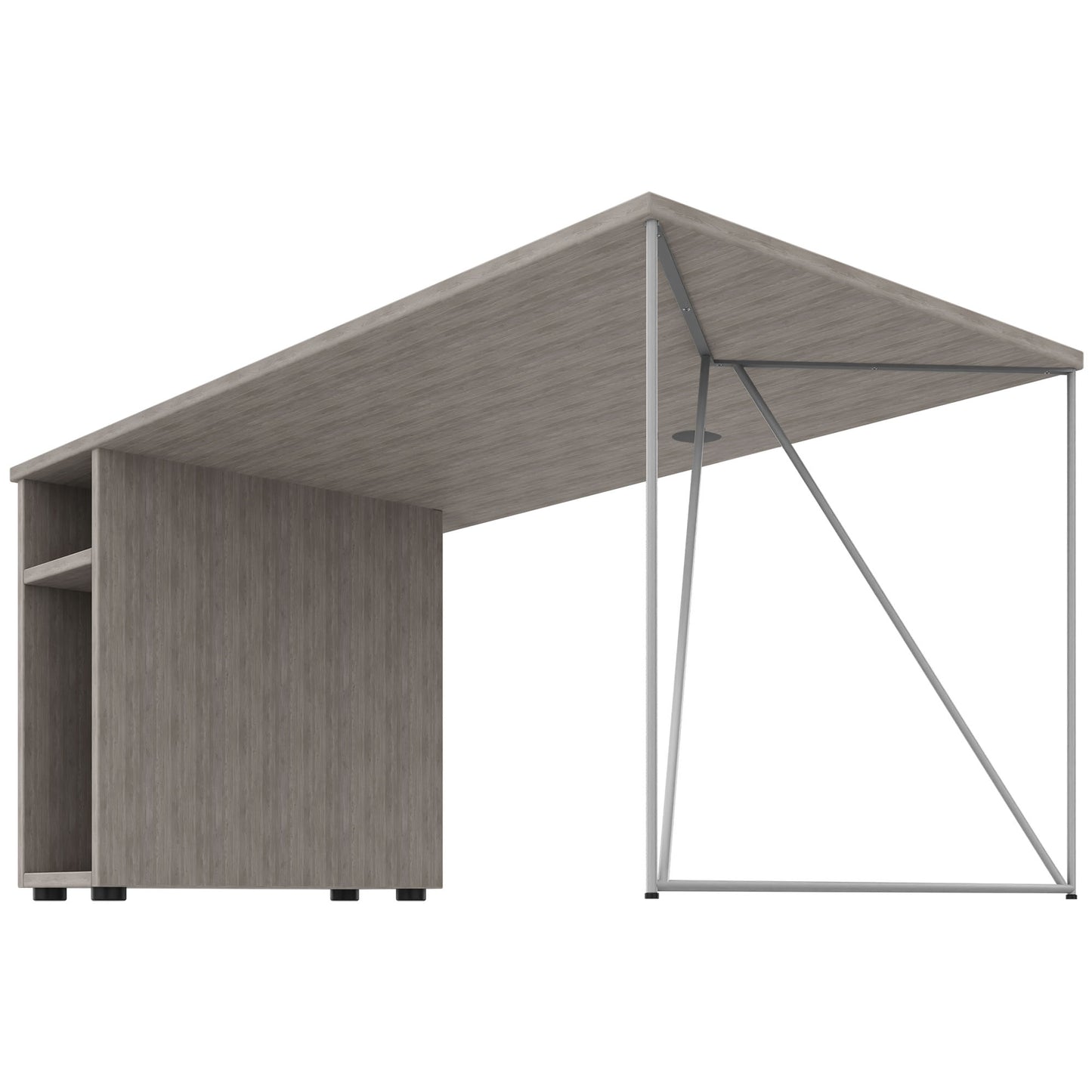 AIR Scrivania | 1600 - 1800 mm, compartimento per computer, grigio di quercia nord