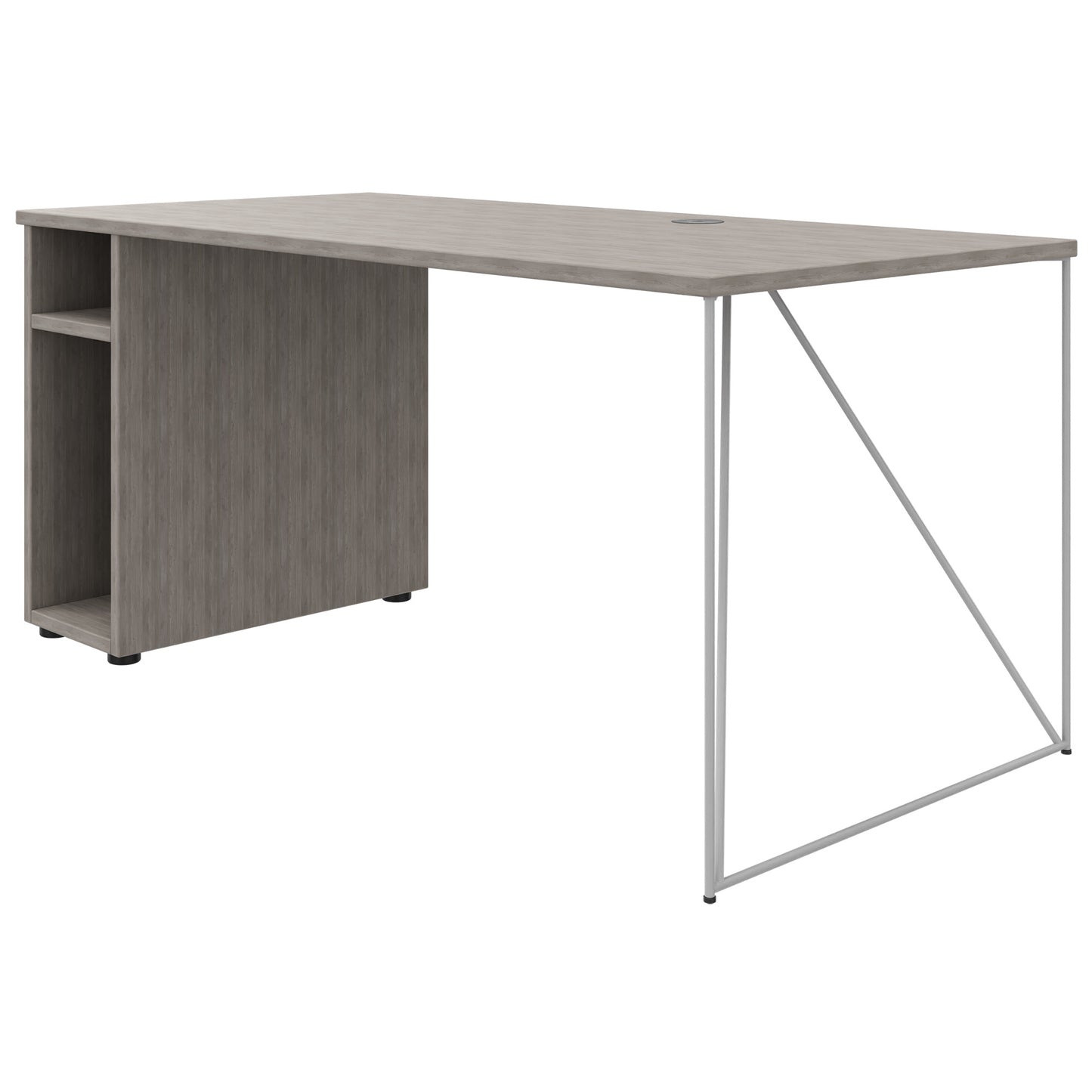AIR Scrivania | 1600 - 1800 mm, compartimento per computer, grigio di quercia nord