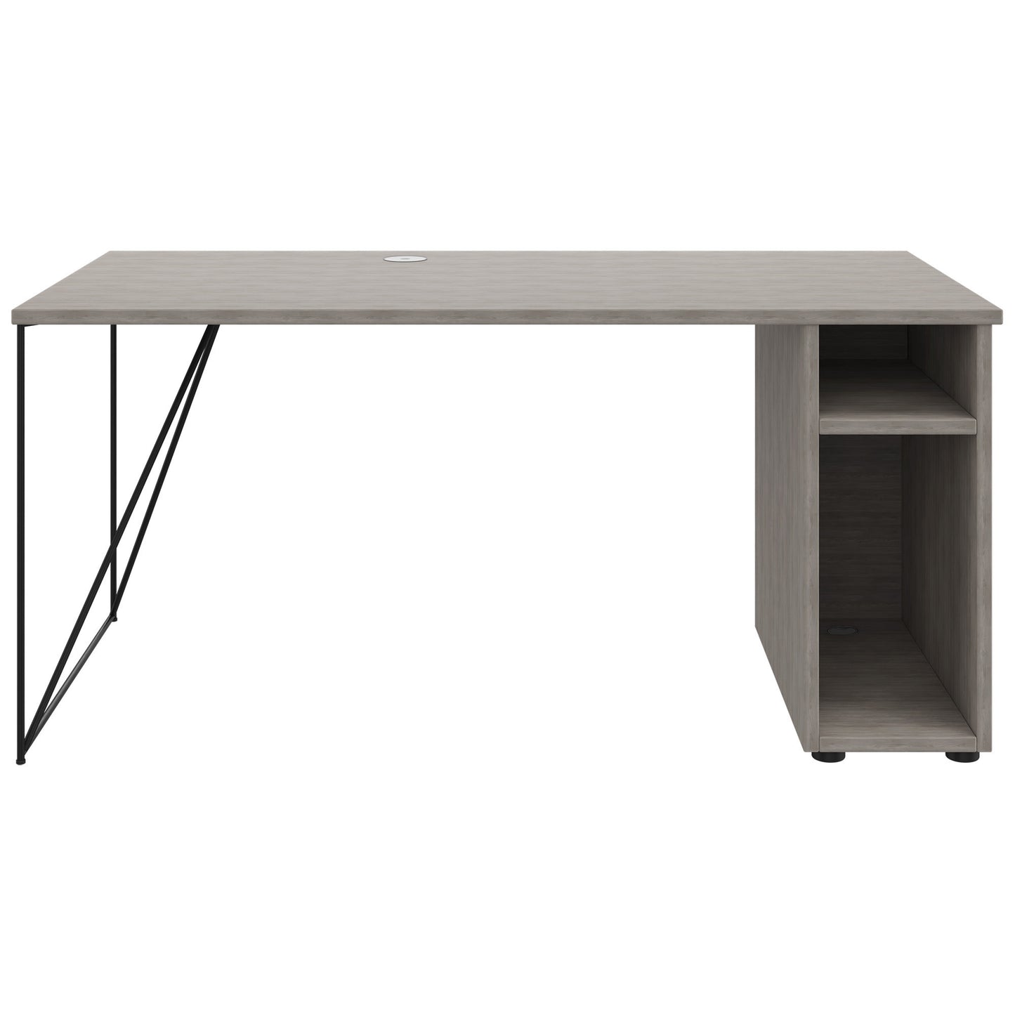 AIR Scrivania | 1600 - 1800 mm, compartimento per computer, grigio di quercia nord