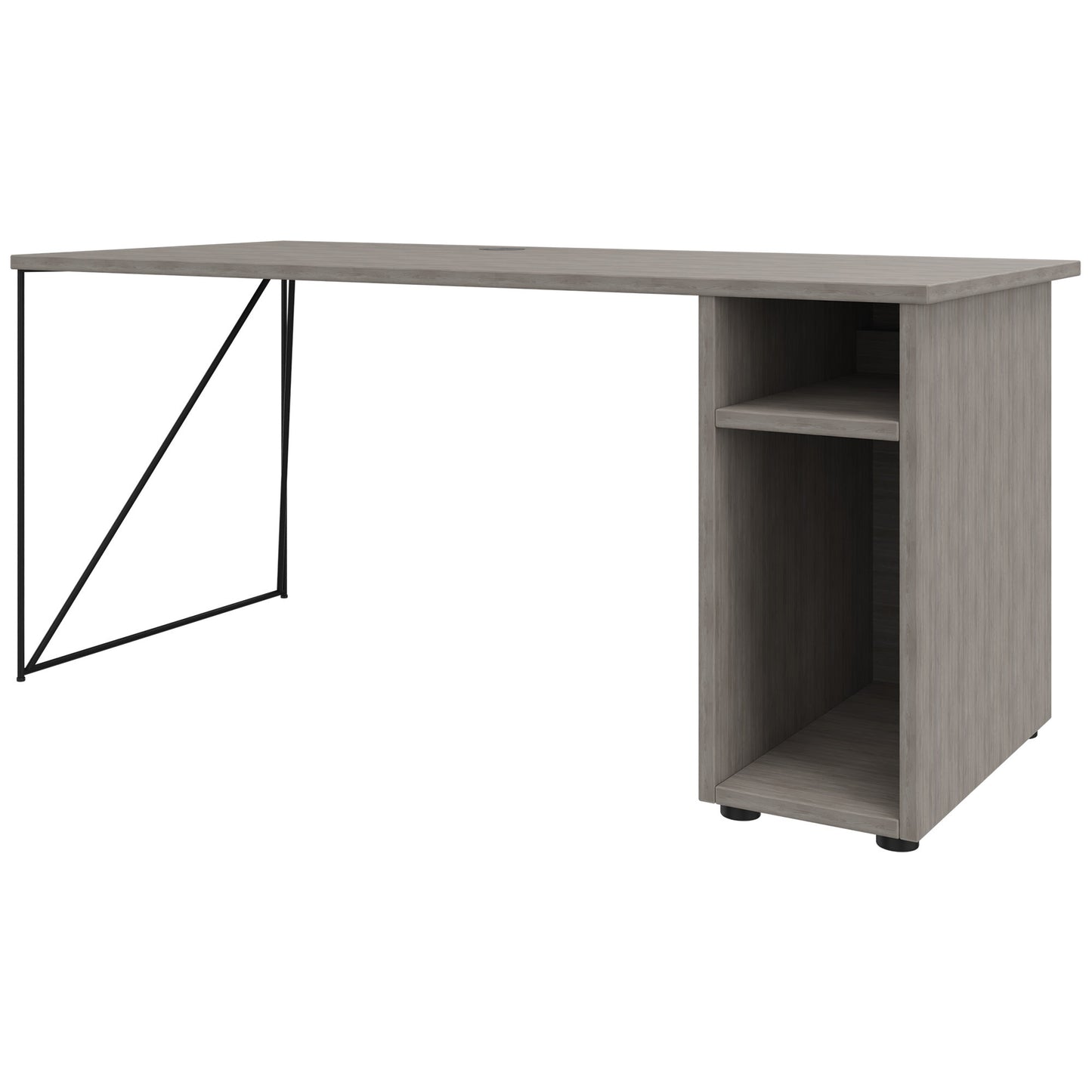 AIR Scrivania | 1600 - 1800 mm, compartimento per computer, grigio di quercia nord