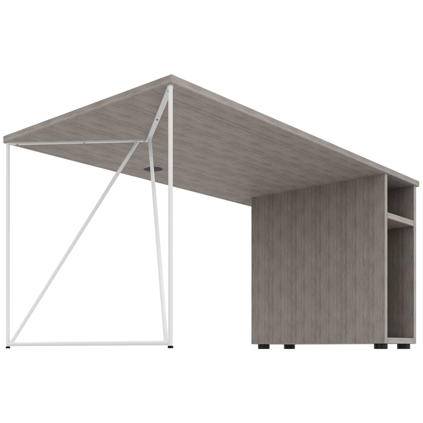 AIR Scrivania | 1600 - 1800 mm, compartimento per computer, grigio di quercia nord