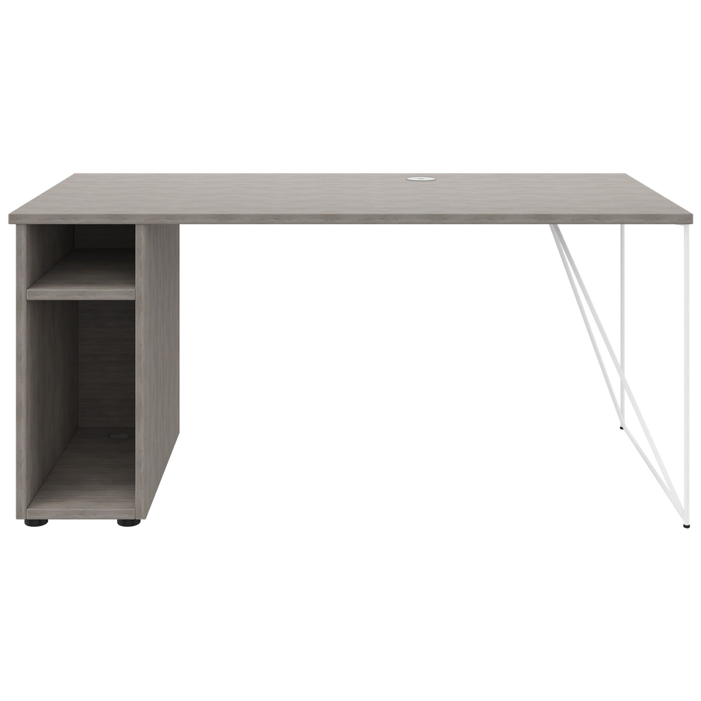 AIR Scrivania | 1600 - 1800 mm, compartimento per computer, grigio di quercia nord