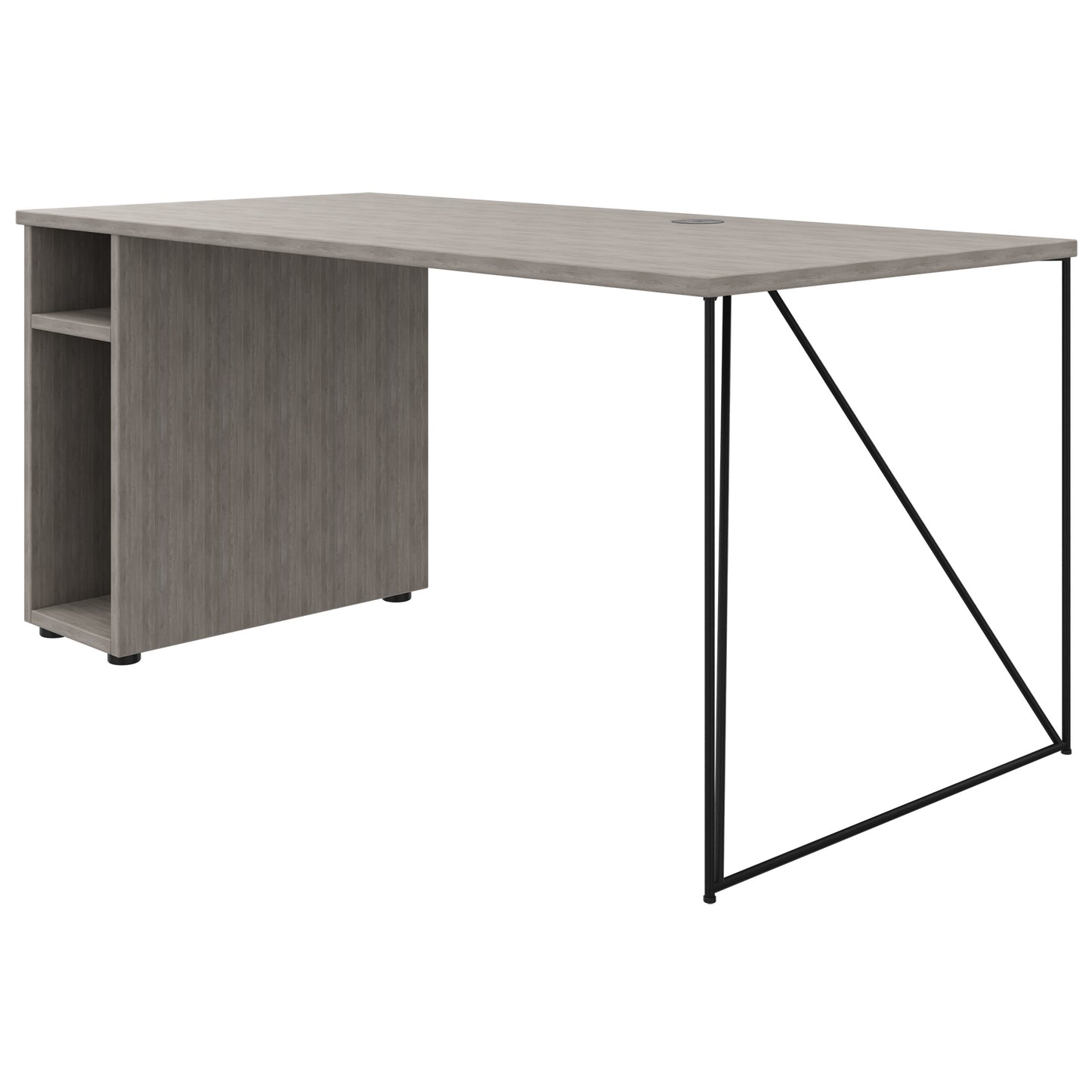 AIR Scrivania | 1600 - 1800 mm, compartimento per computer, grigio di quercia nord