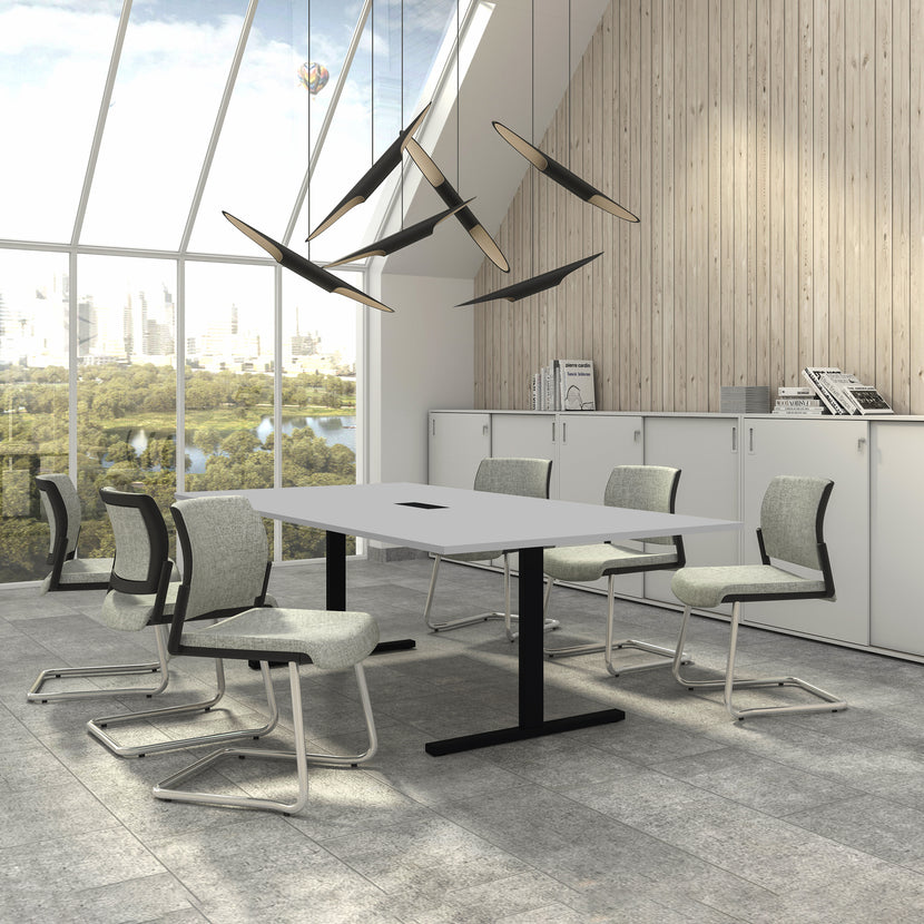 T-EASY Tabella della conferenza | 2400 x 1200 mm (10-12 persone), grigio elettrificato, perla
