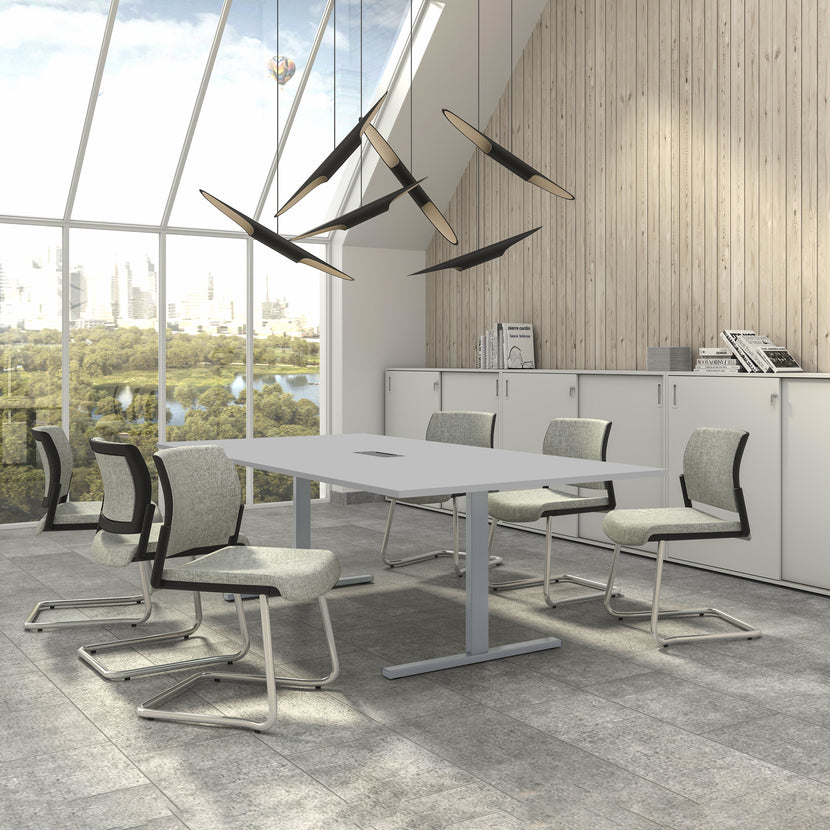T-EASY Tabella della conferenza | 2400 x 1200 mm (10-12 persone), grigio elettrificato, perla