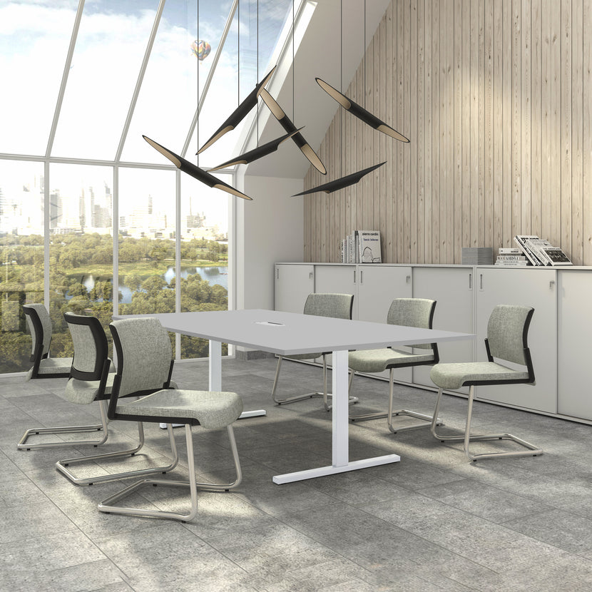 T-EASY Tabella della conferenza | 2400 x 1200 mm (10-12 persone), grigio elettrificato, perla