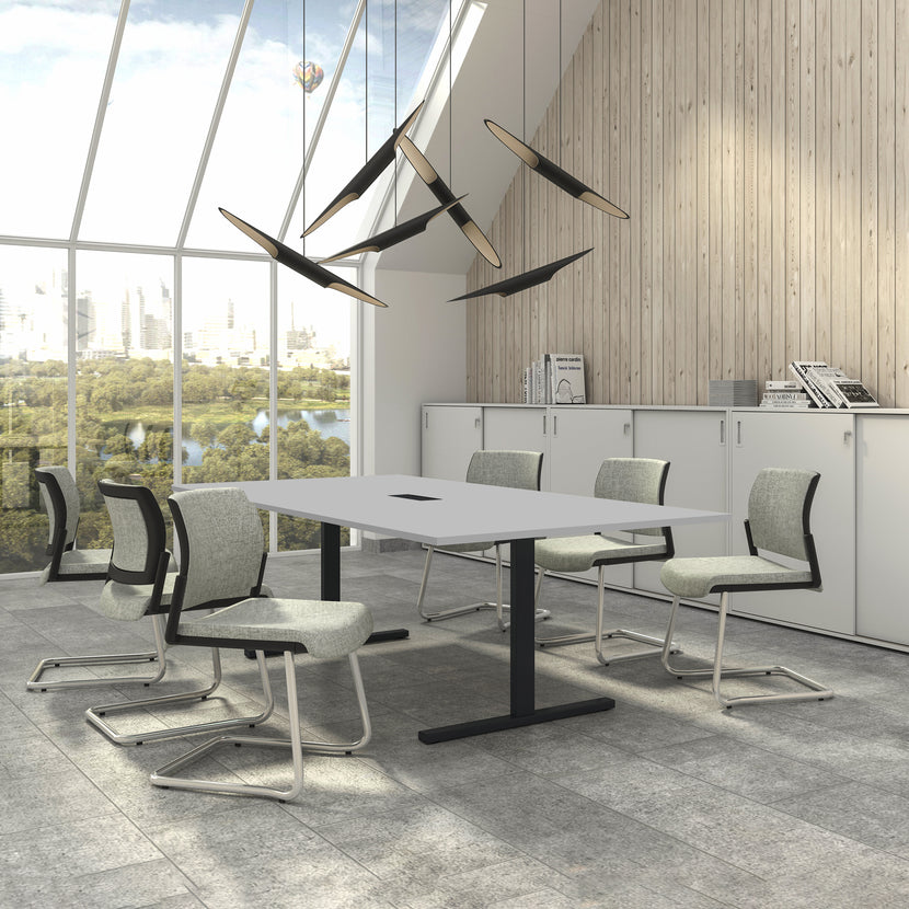 T-EASY Tabella della conferenza | 2400 x 1200 mm (10-12 persone), grigio elettrificato, perla