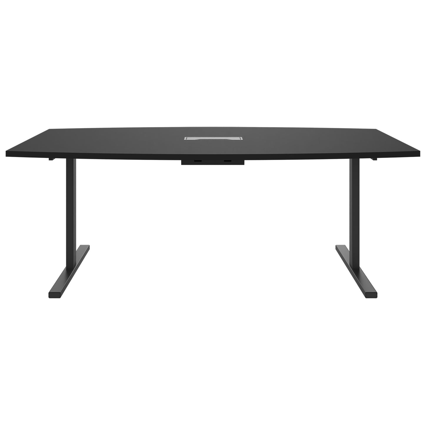 T-EASY conference table | 2400 x 1200 mm (6 - 10 people), boat shape, electrified, anthracite
