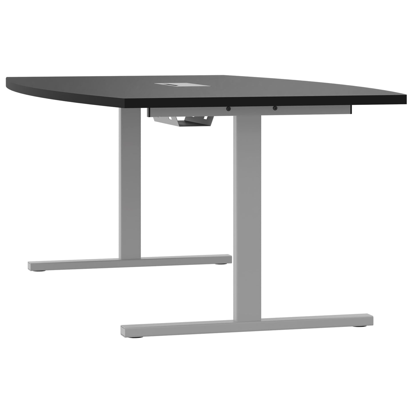 T-EASY conference table | 2400 x 1200 mm (6 - 10 people), boat shape, electrified, anthracite
