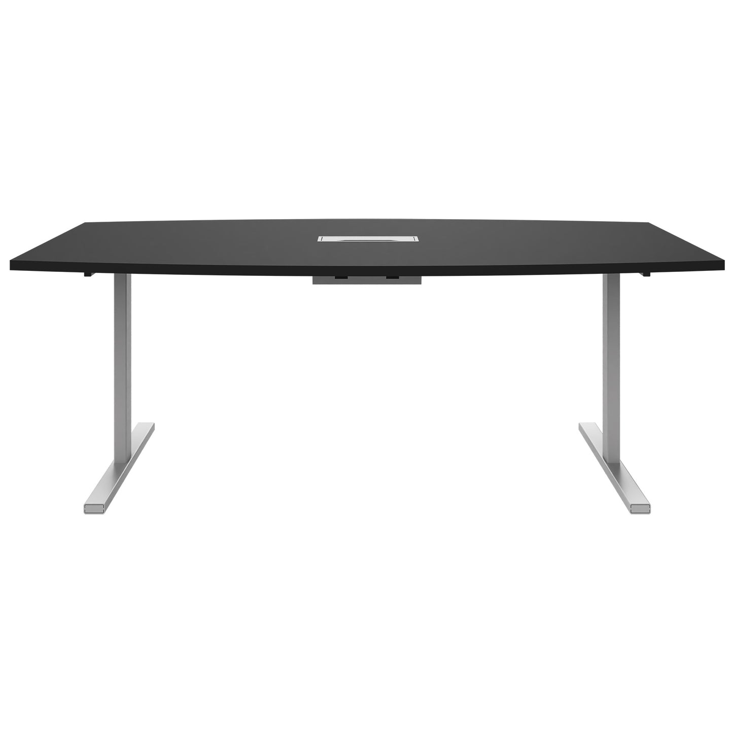 T-EASY conference table | 2400 x 1200 mm (6 - 10 people), boat shape, electrified, anthracite