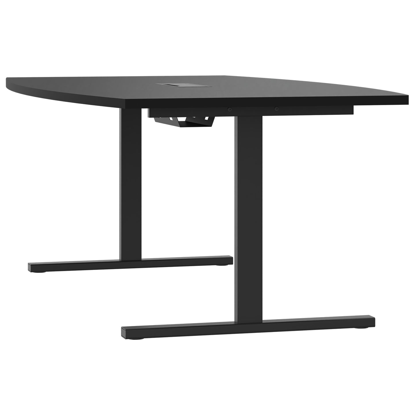 T-EASY conference table | 2400 x 1200 mm (6 - 10 people), boat shape, electrified, anthracite