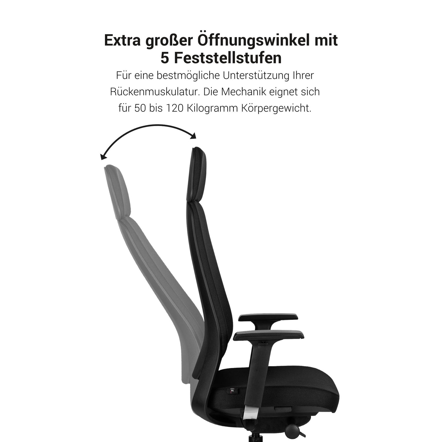 FILO Bürodrehstuhl mit Kopfstütze | Synchronmechanik, Rückenpolsterung, Schwarz