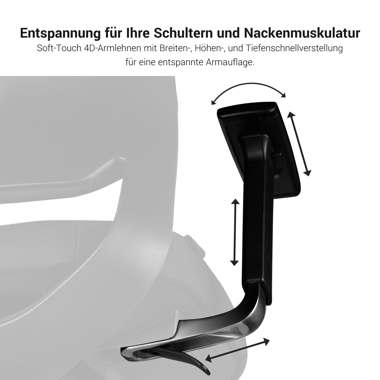FILO Bürodrehstuhl mit Kopfstütze | Synchronmechanik, Rückenpolsterung, Schwarz