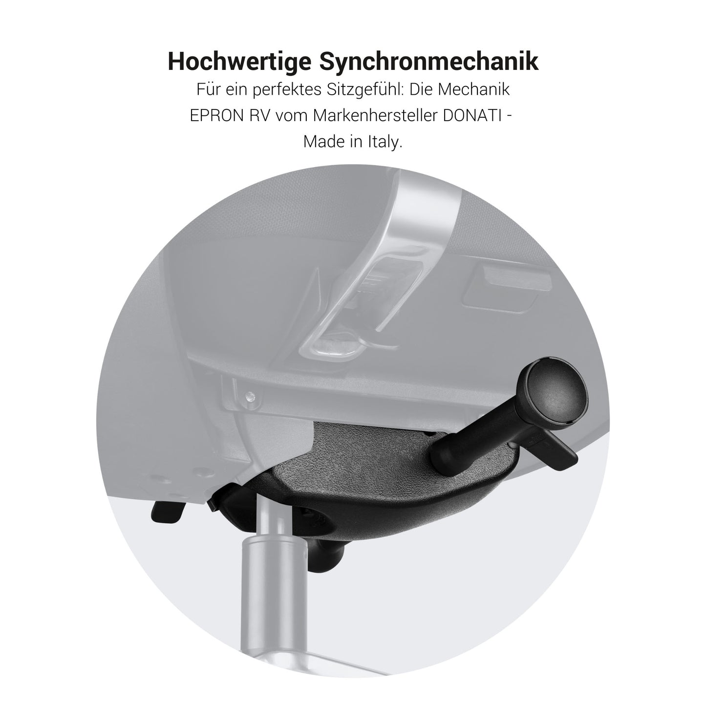 FILO Bürodrehstuhl mit Kopfstütze | Synchronmechanik, Rückenpolsterung, Schwarz