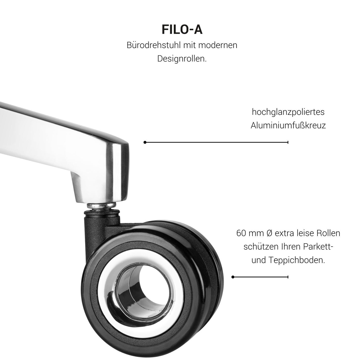 FILO-Une chaise pivotante de bureau avec appuie-tête | Mécanique synchrone, rembourrage arrière, noir