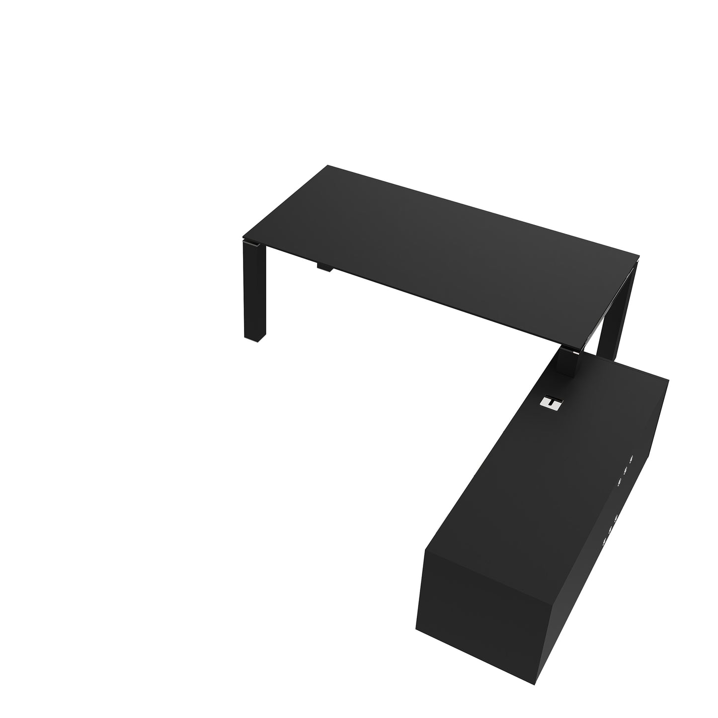Bralco JET EVO Description principale | Plaque de table en verre, basboard intégré, noir