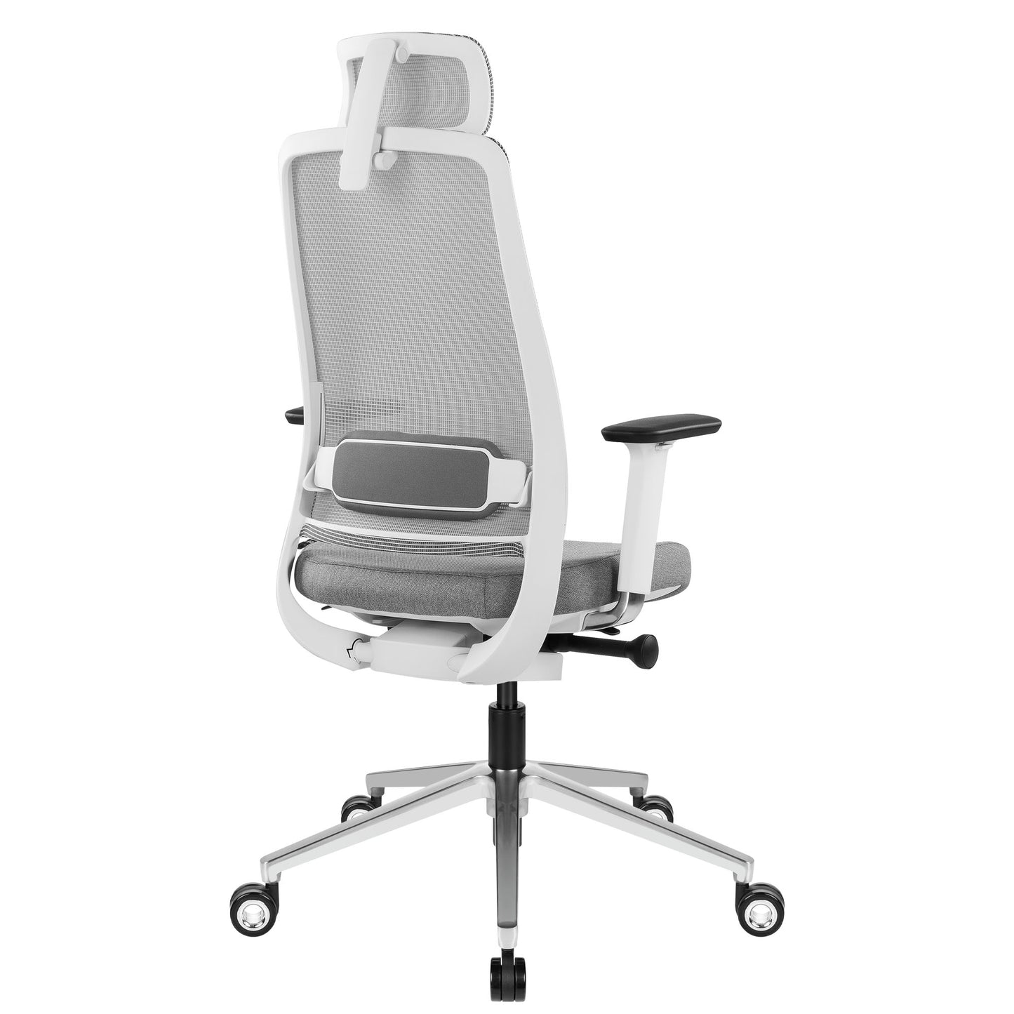 FILO-A 2.0 Chaise pivotante de bureau avec appui-tête | Support de la lordose, retour en mesh, gris