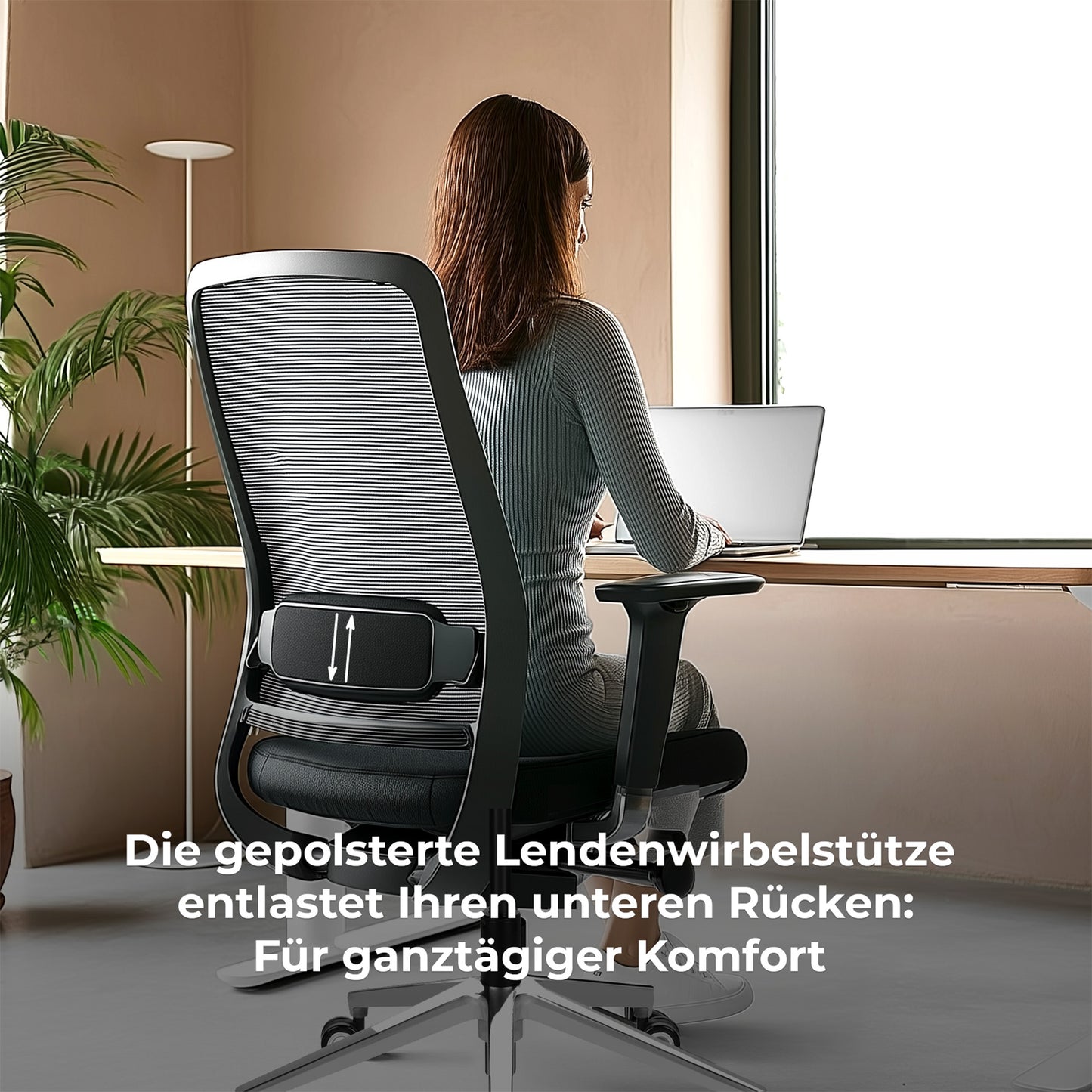 FILO-B 2.0 Chaise de bureau pivotante | Chaise pivotante ergonomique haut de gamme, soutien lombaire, dossier en résille, accoudoirs 4D, noir