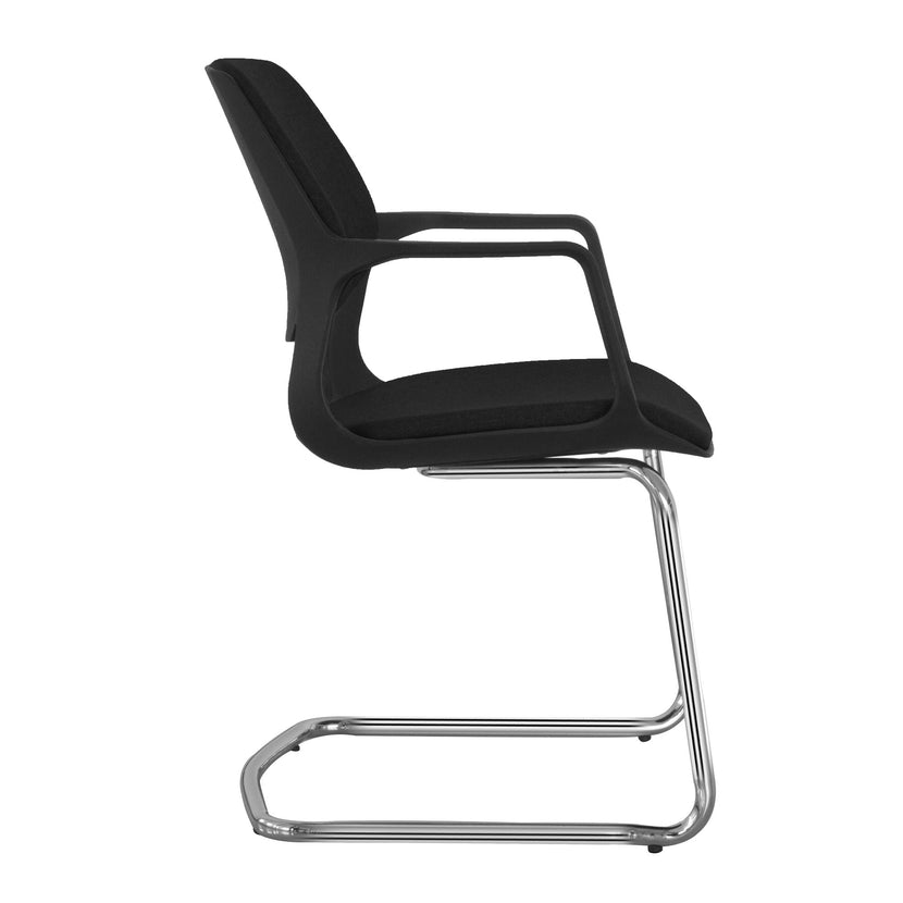 FILO-C cantilever chair | Armrests, stackable, black