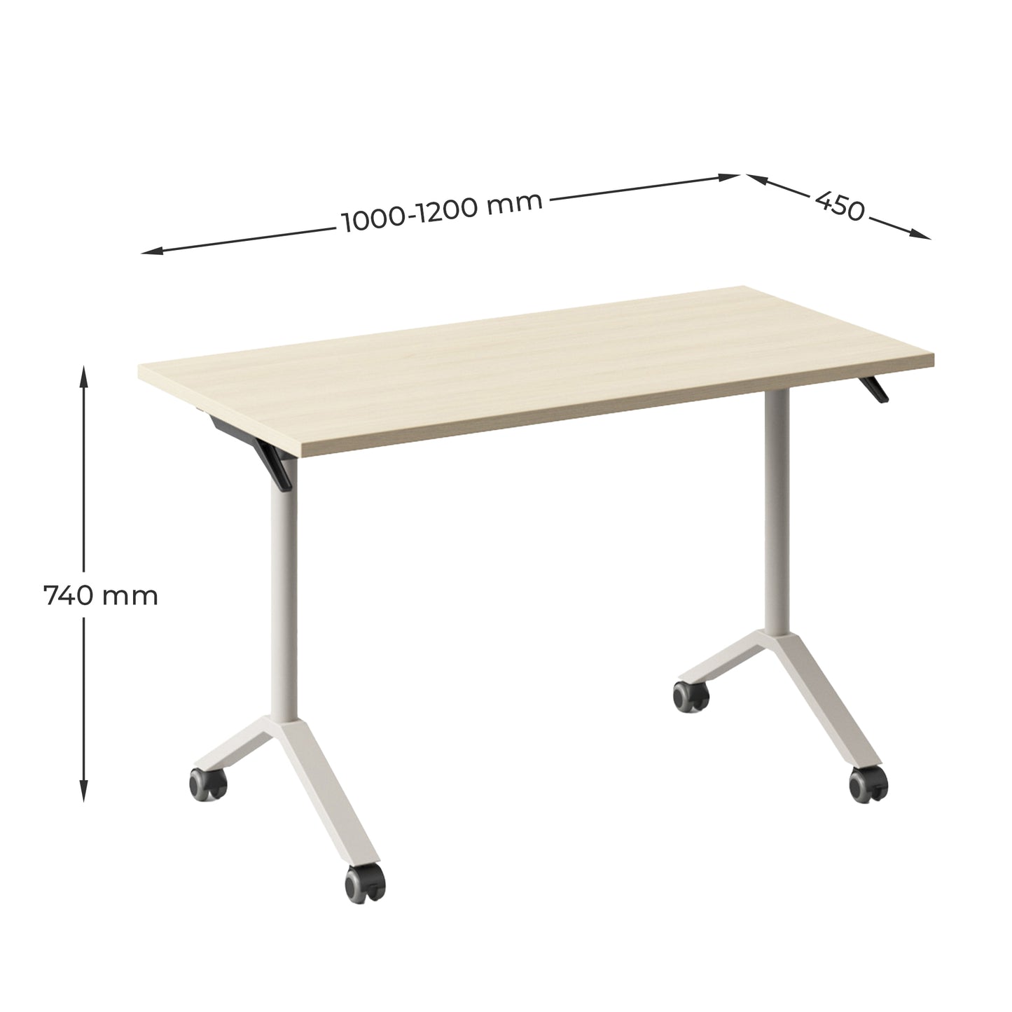 FLIPTOP Besprechungstisch | 1200-1800 mm, klappbar, auf Rollen