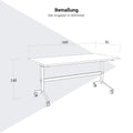 FOTA Klapptisch | 1600 x 800 mm, Rollbar, Klappbar, Weiß - 7 Thumbnail Image