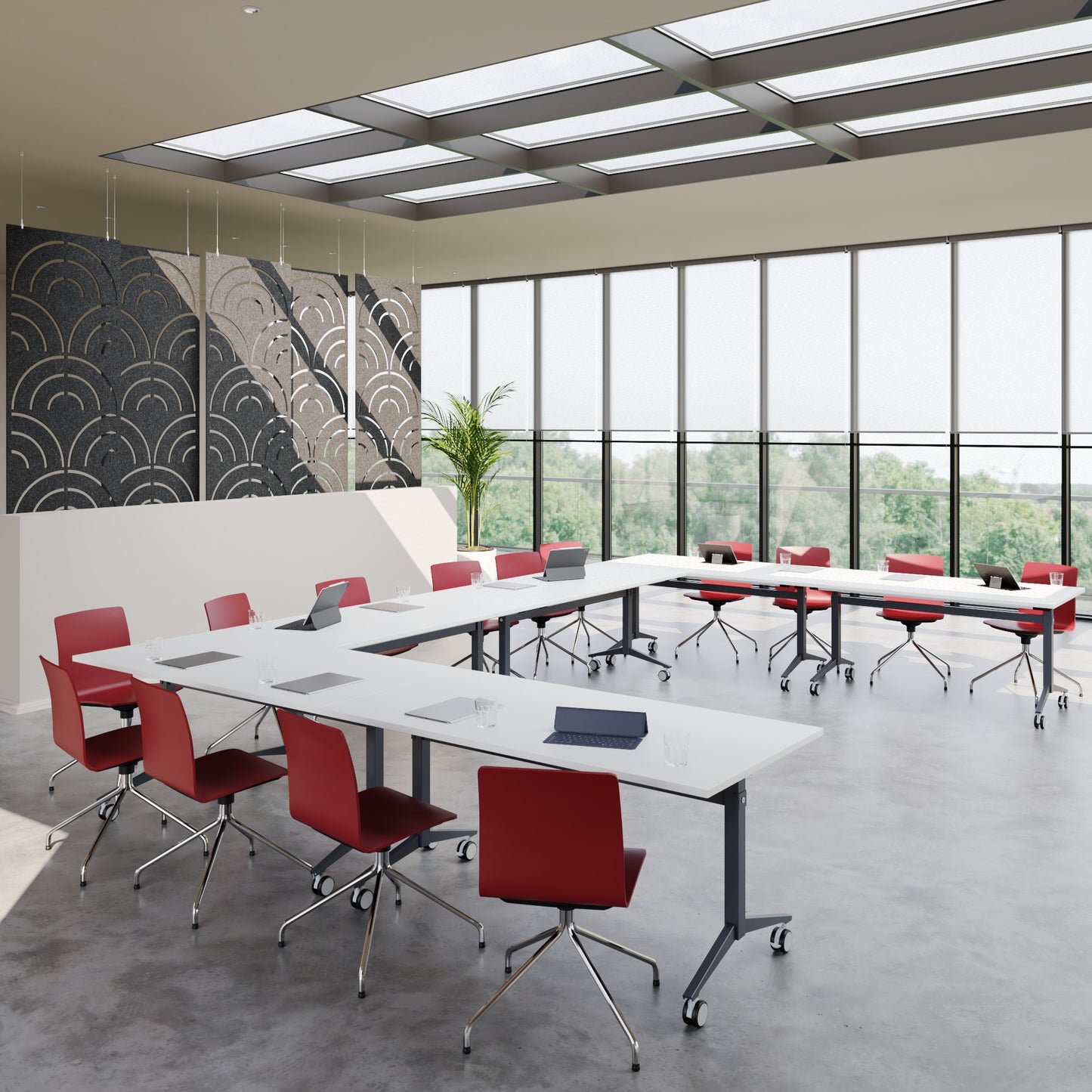 FOTA Klapptisch | 1600 x 800 mm, Rollbar, Klappbar, Weiß