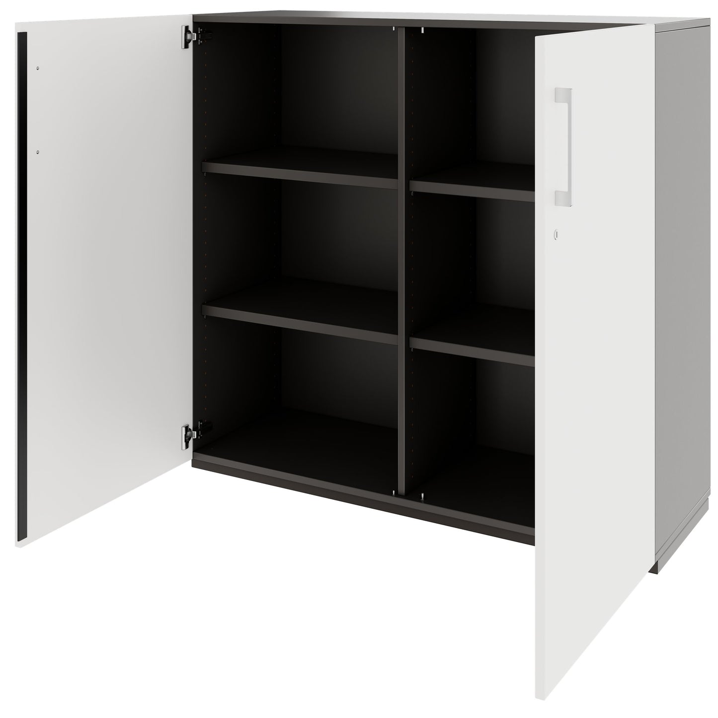 PRO Armoire de porte d'aile | 3 oh, 800 - 1200 x 1140 mm, Soft -Close, graphite / blanc