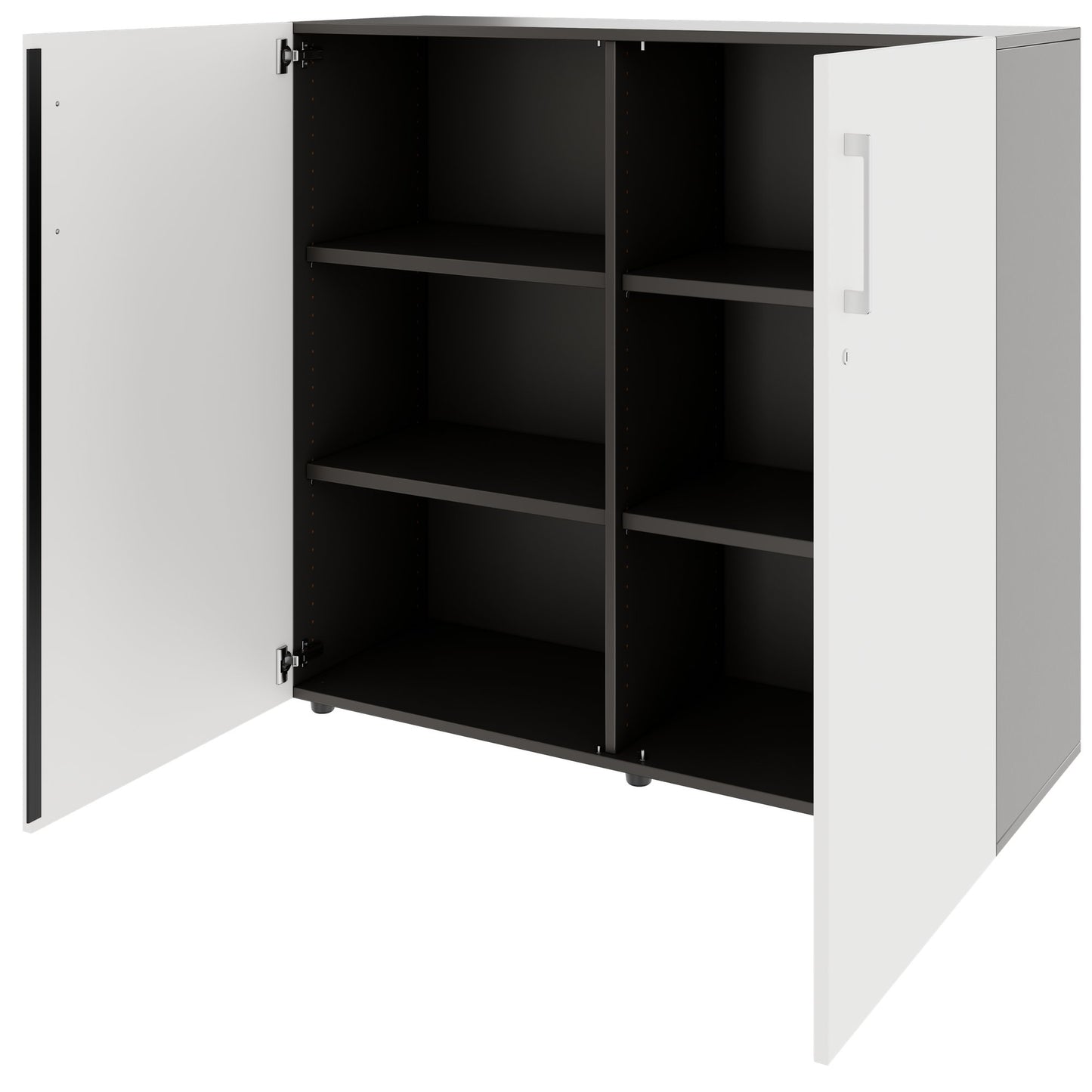 PRO Armoire de porte d'aile | 3 oh, 800 - 1200 x 1140 mm, Soft -Close, graphite / blanc