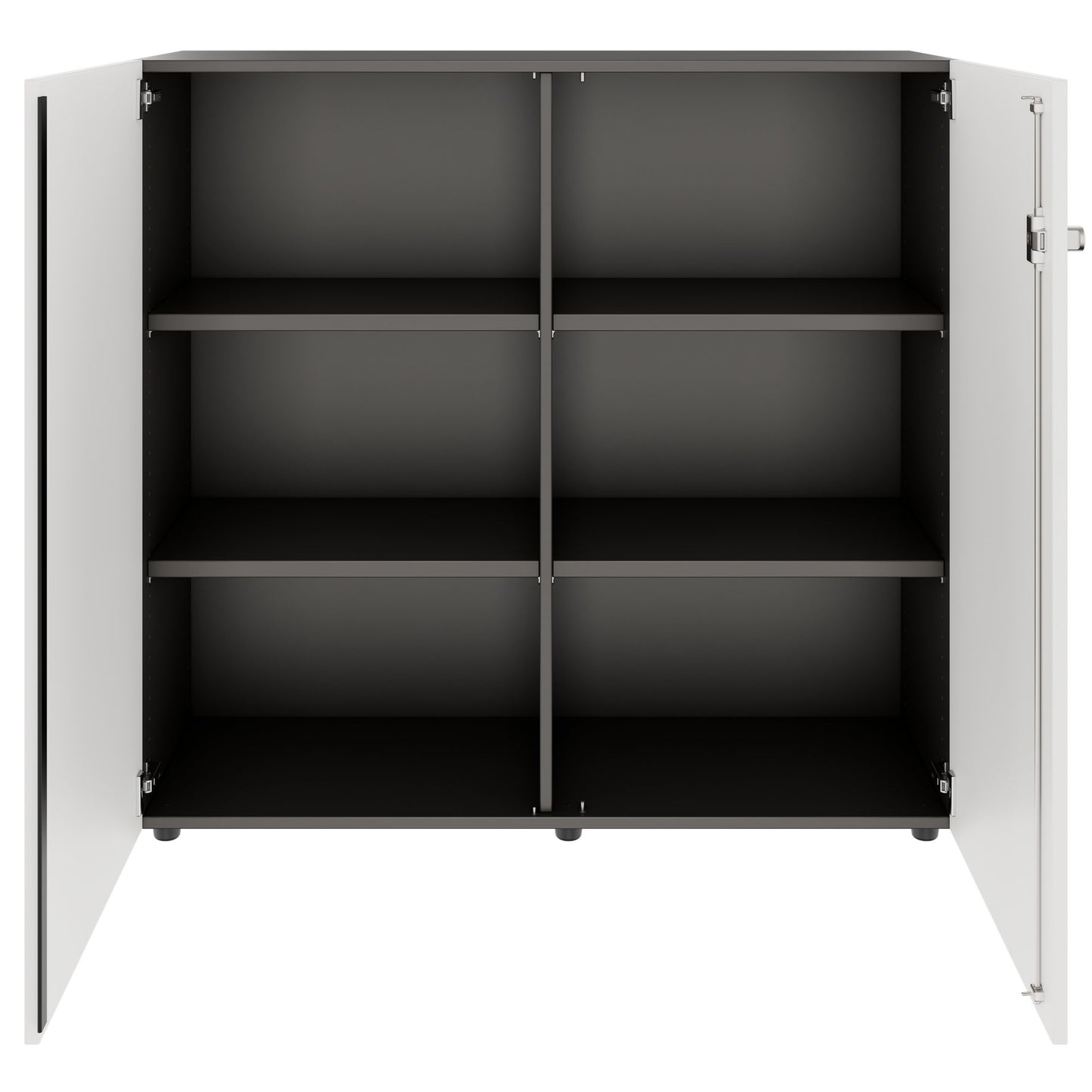 PRO Armoire de porte d'aile | 3 oh, 800 - 1200 x 1140 mm, Soft -Close, graphite / blanc
