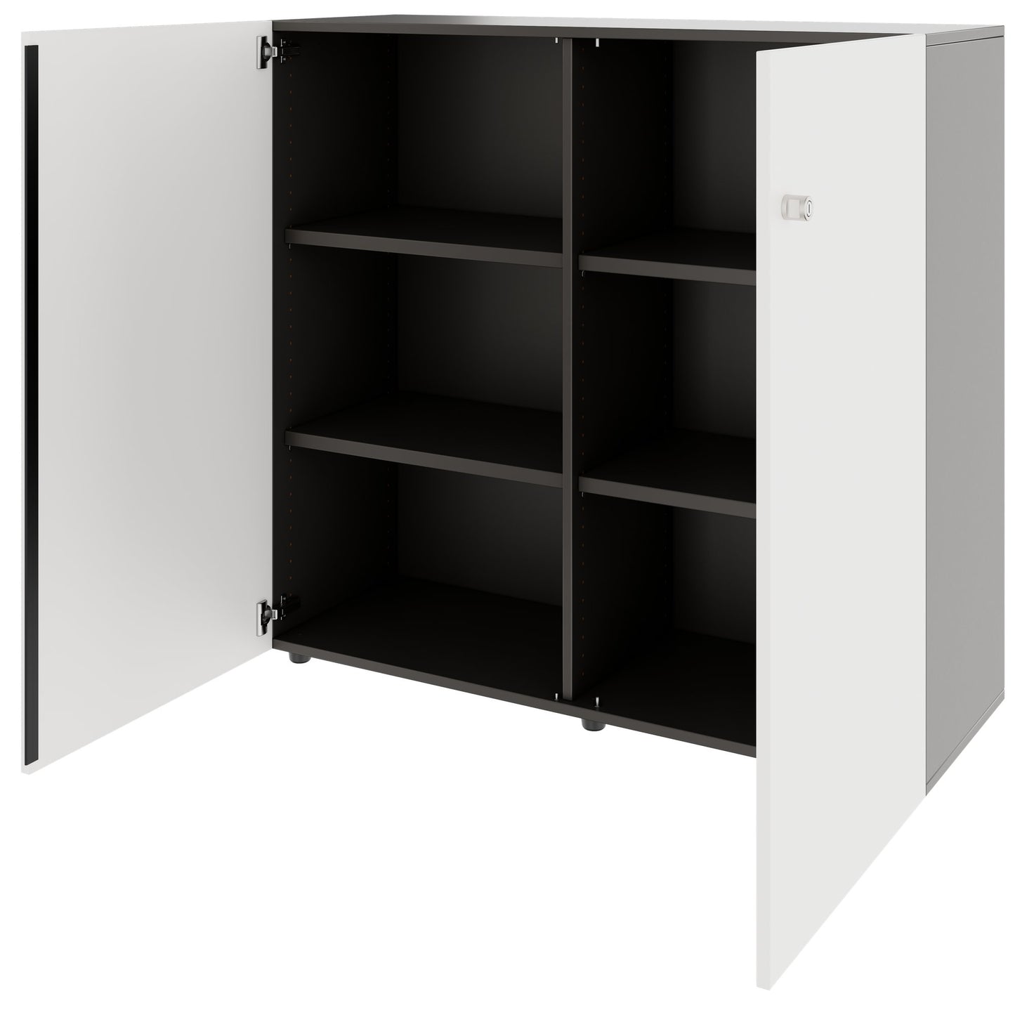 PRO Armoire de porte d'aile | 3 oh, 800 - 1200 x 1140 mm, Soft -Close, graphite / blanc