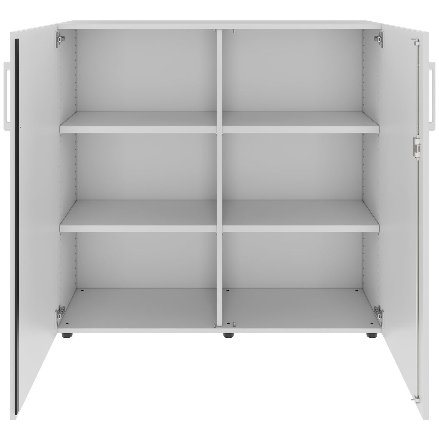 PRO hinged door cabinet | 3 OH, 800 - 1200 x 1140 mm, soft close, gray