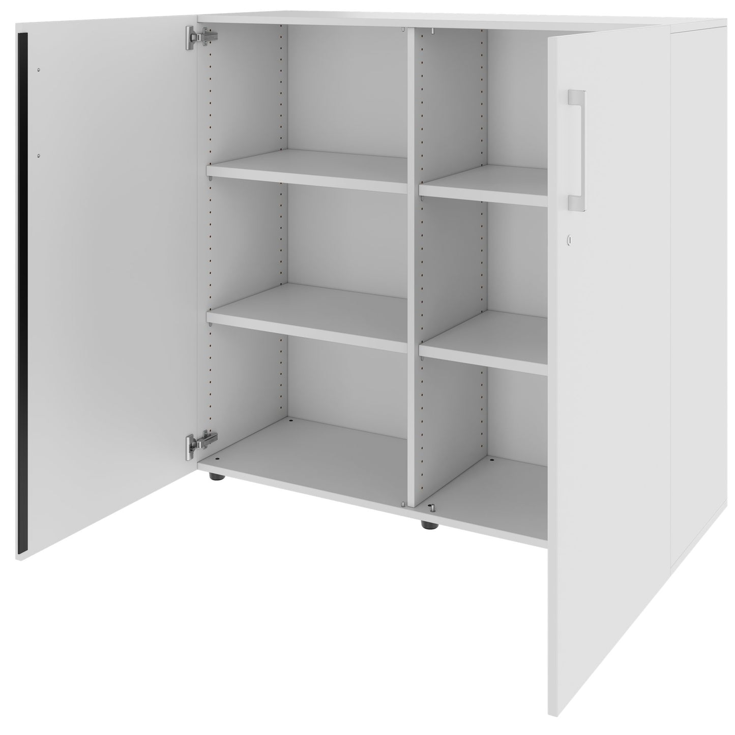 PRO hinged door cabinet | 3 OH, 800 - 1200 x 1140 mm, soft close, gray