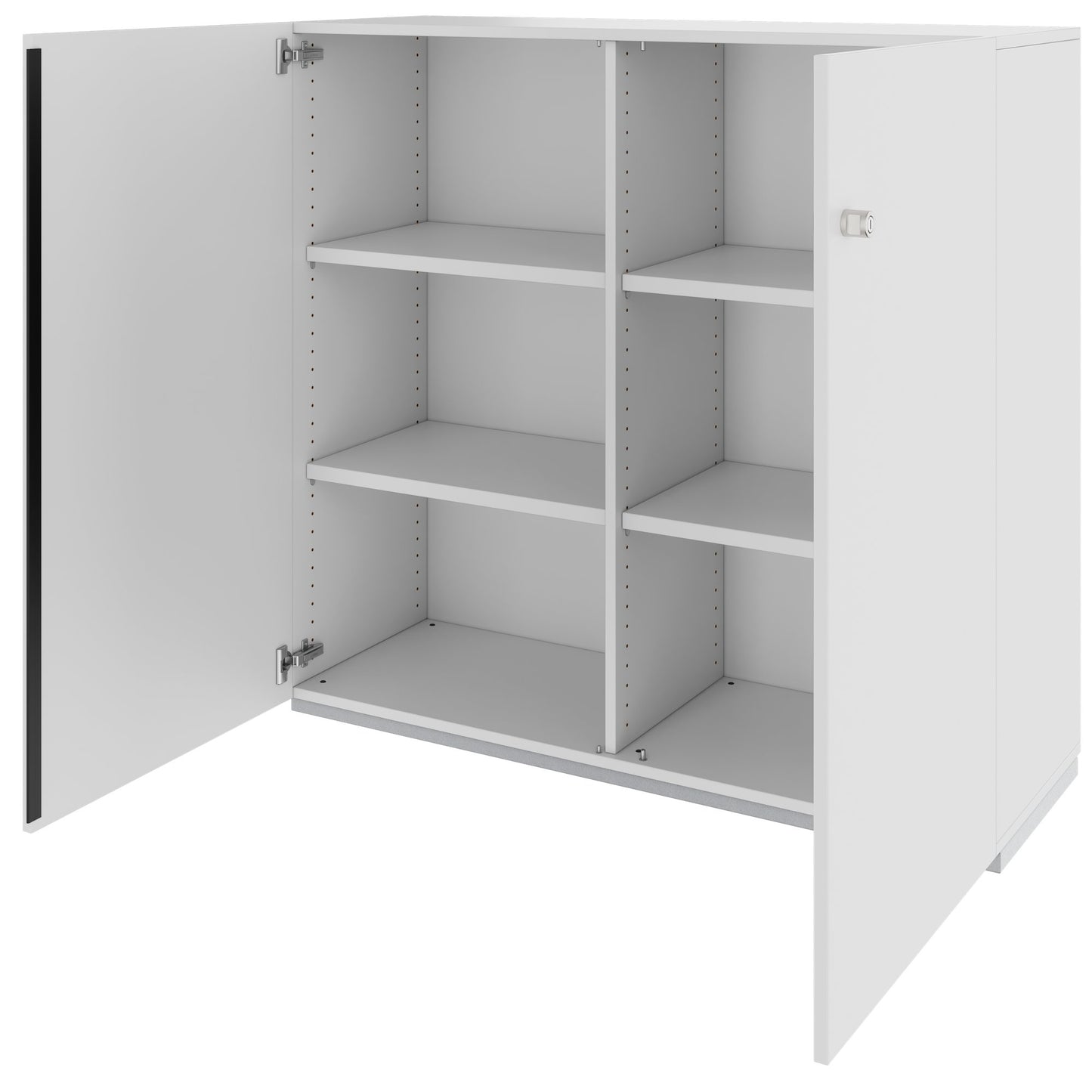 PRO hinged door cabinet | 3 OH, 800 - 1200 x 1140 mm, soft close, gray