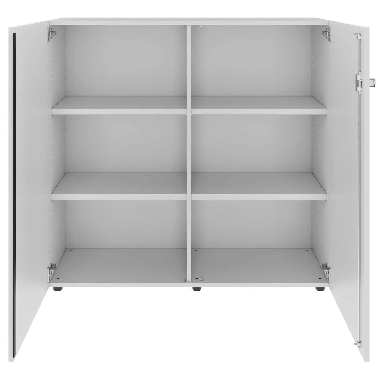 PRO hinged door cabinet | 3 OH, 800 - 1200 x 1140 mm, soft close, gray